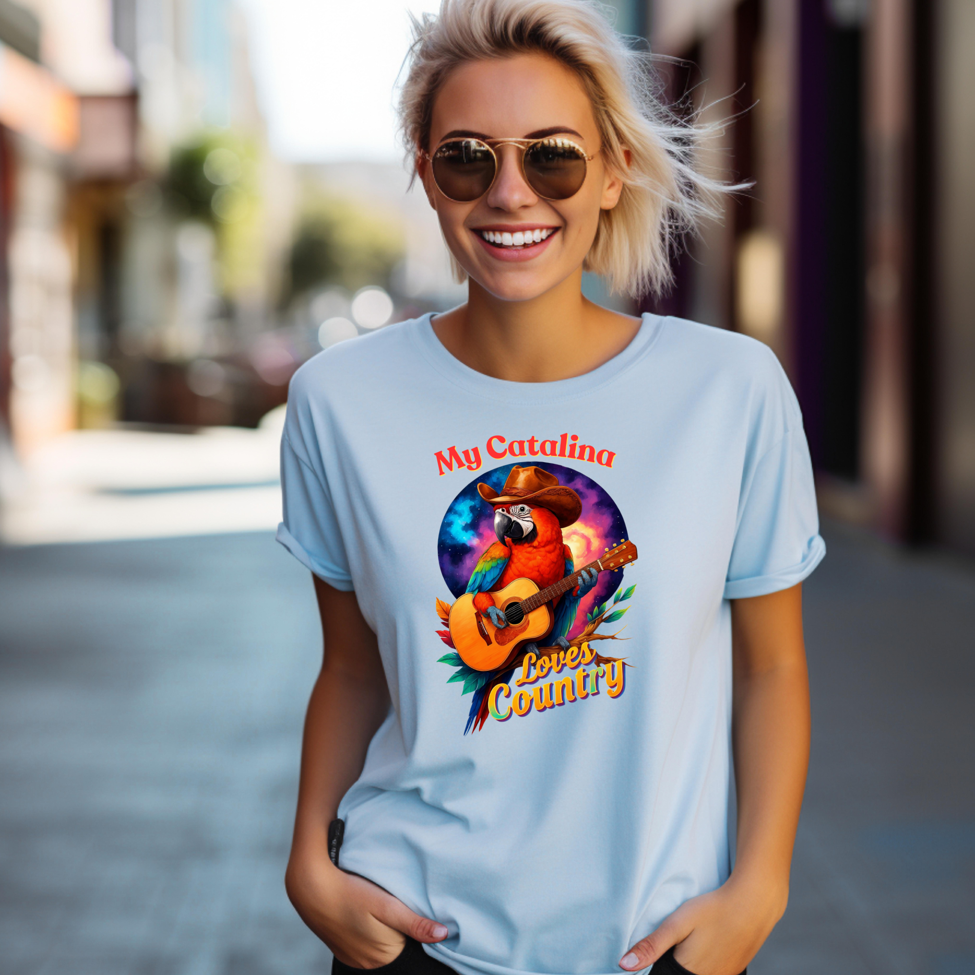Catalina Macaw Rocks Guitar T-Shirt
