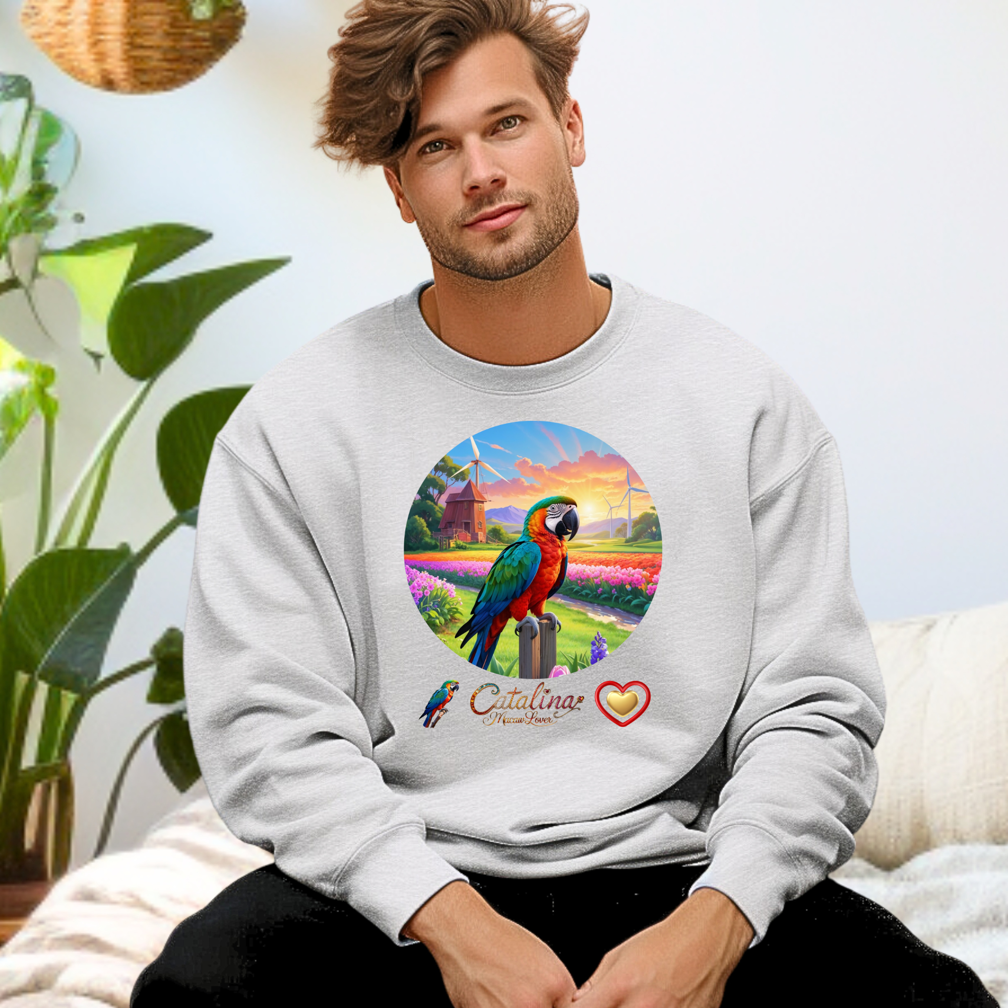 Catalina Macaw Lover Floral Sweatshirt