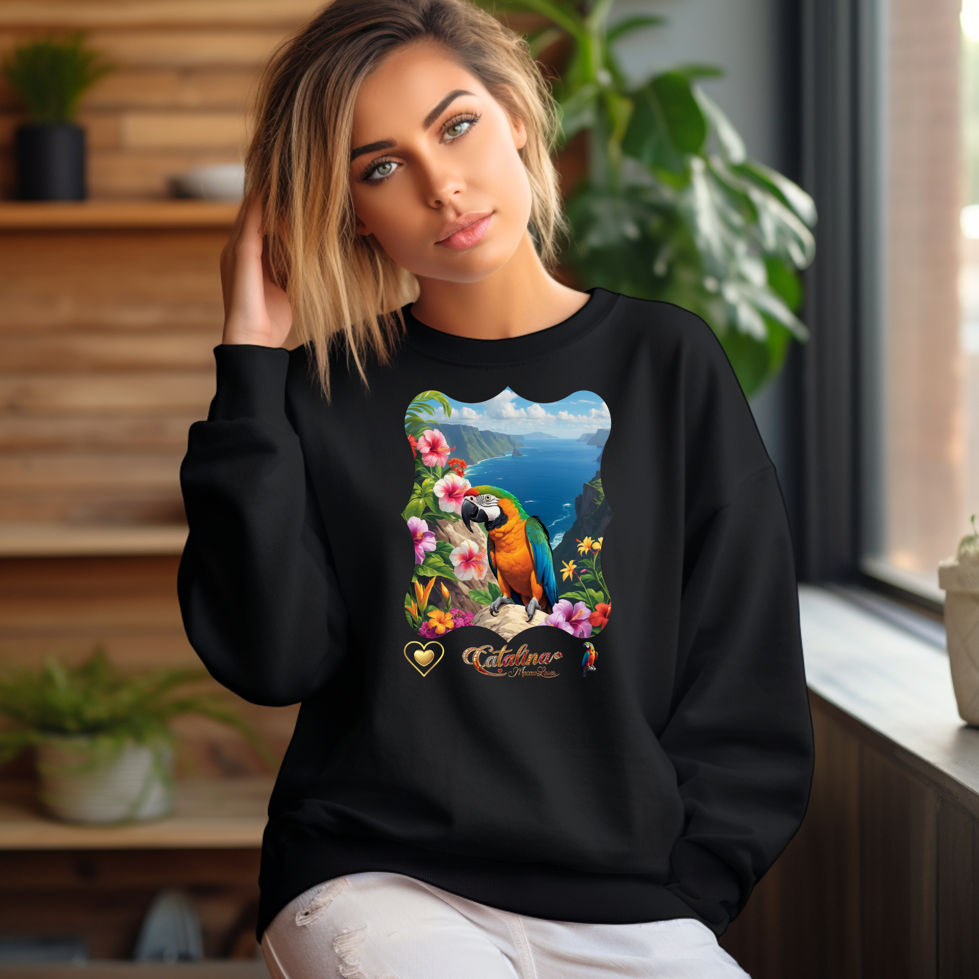 Catalina Macaw Lover Floral Sweatshirt