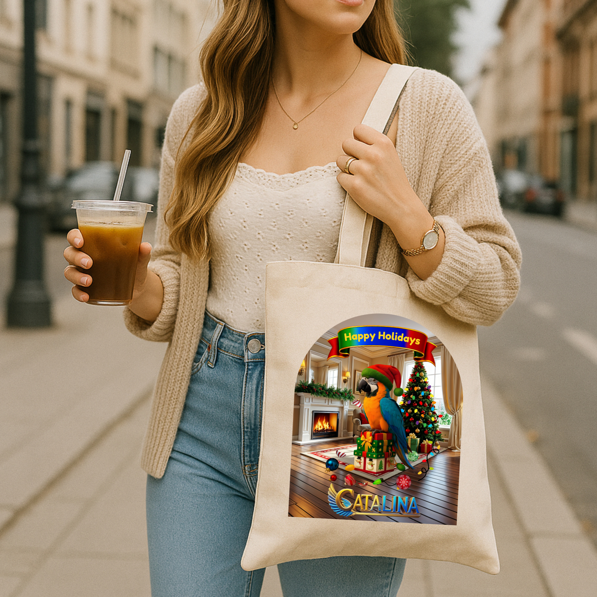 Happy Holidays Catalina Tote Bag
