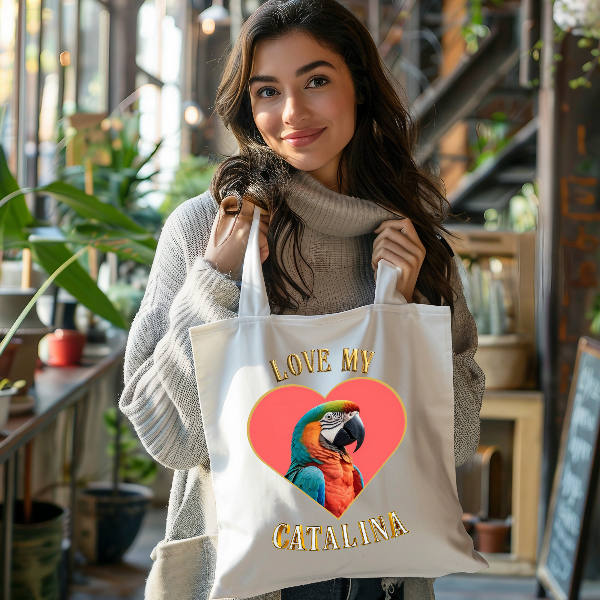 Love My Catalina Macaw Tote Bag