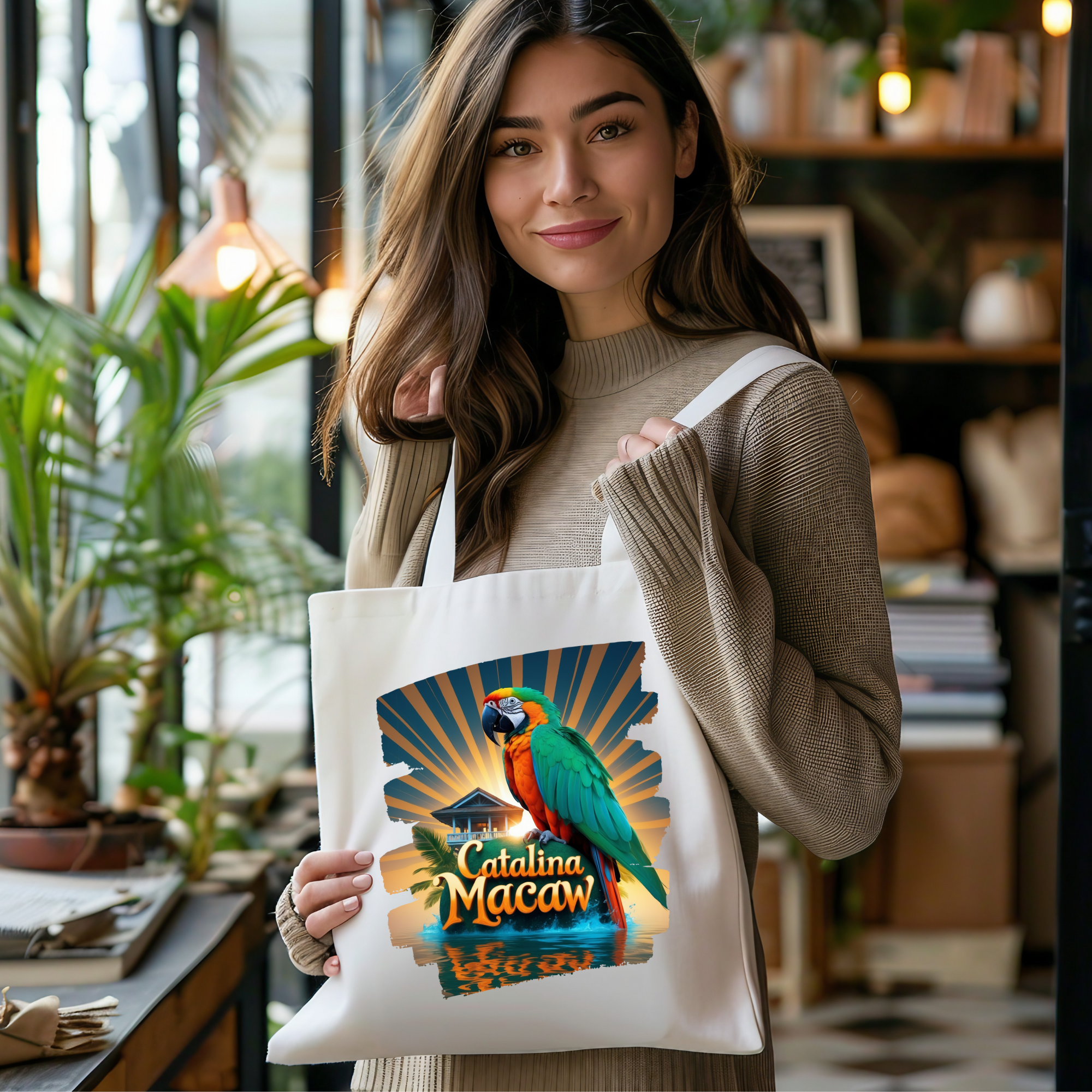 Catalina Macaw Sunburst Tote Bag