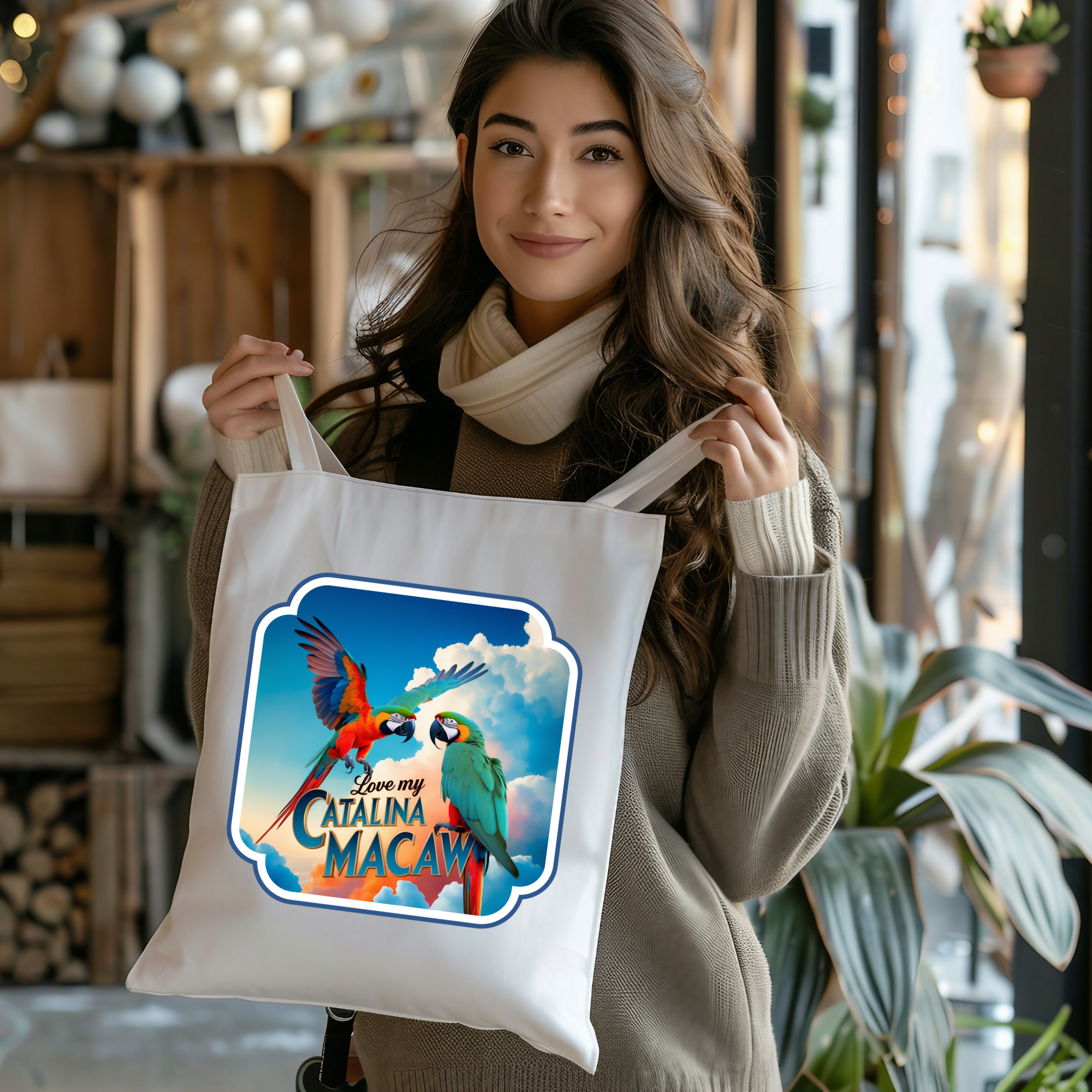 Love My Catalina Macaw Tote Bag