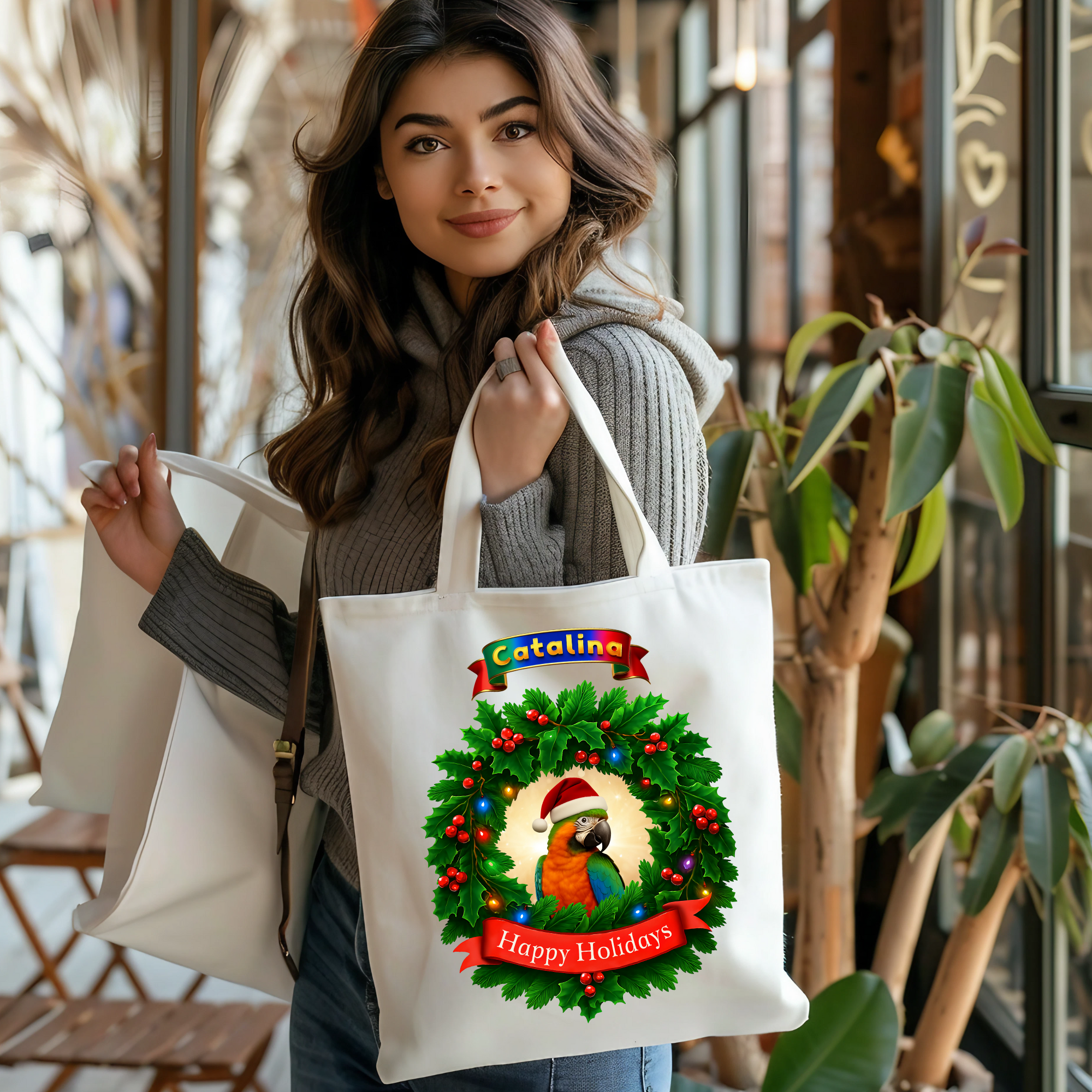 Happy Holidays Catalina Tote Bag