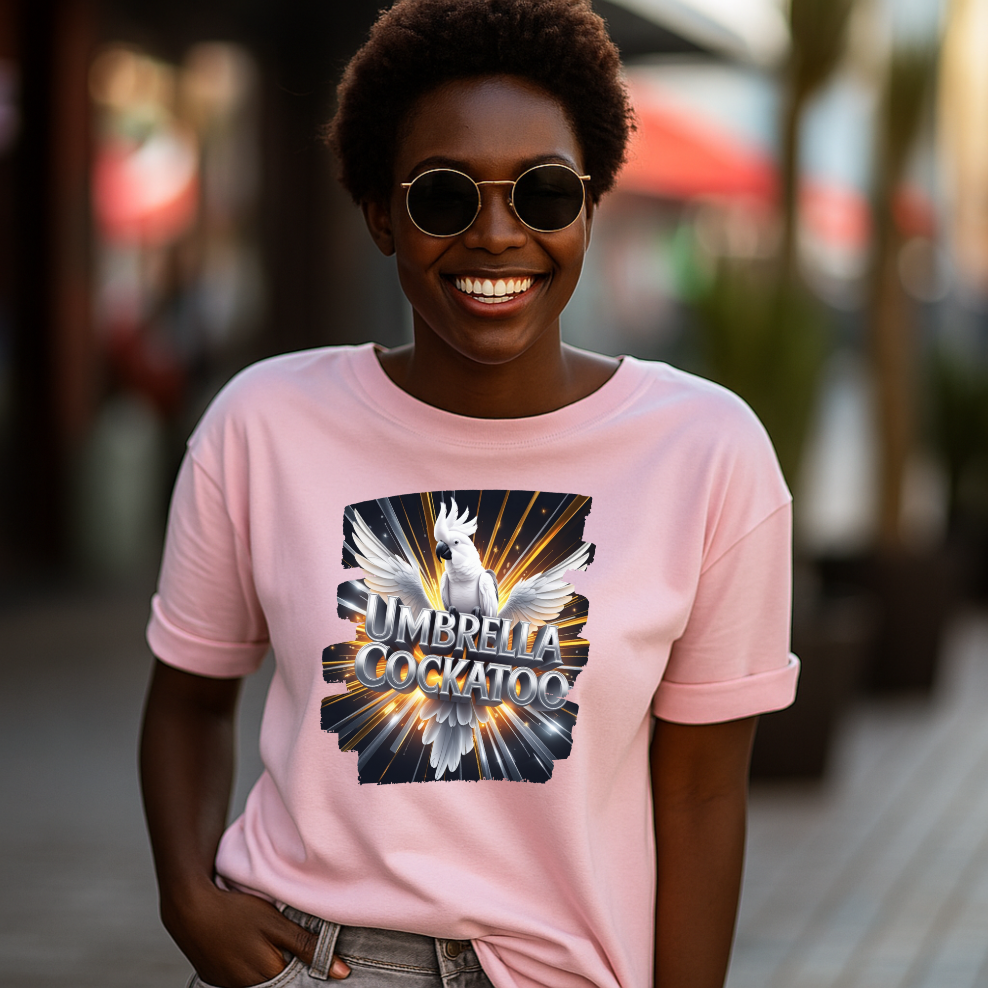 Umbrella Cockatoo Sunburst T-Shirt