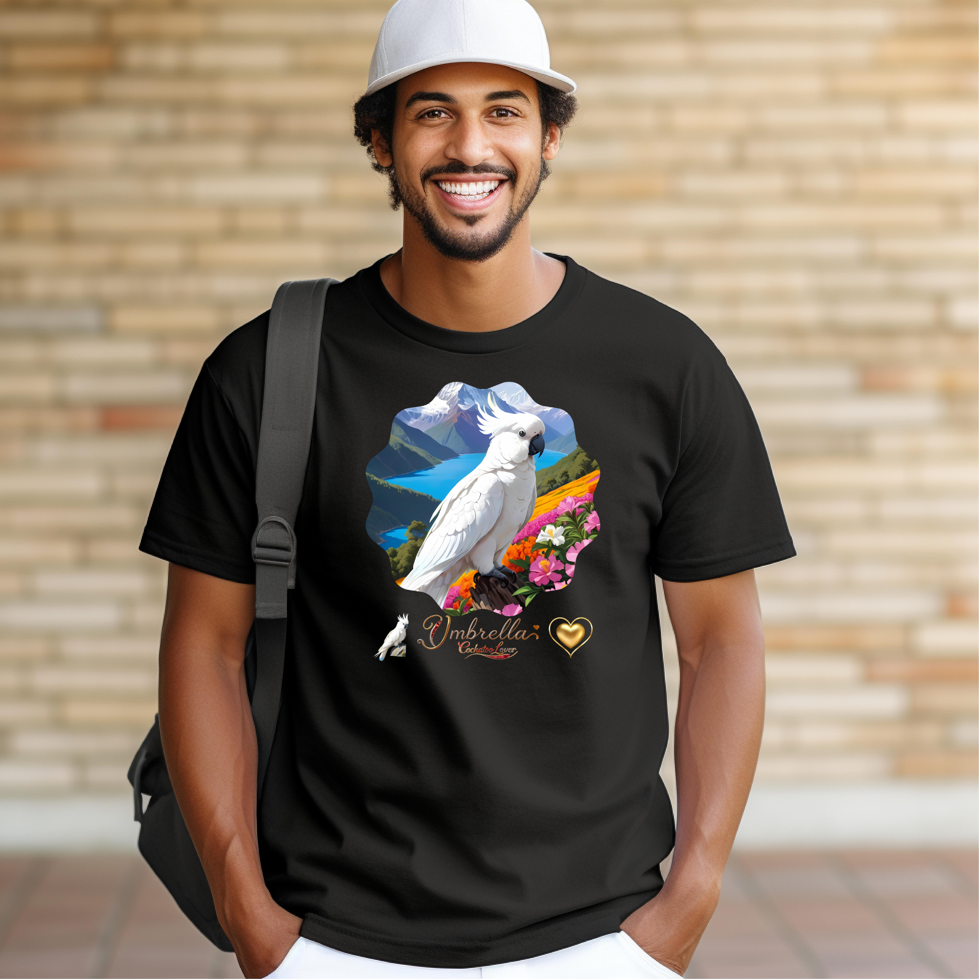 Umbrella Cockatoo Lover Floral T-Shirt