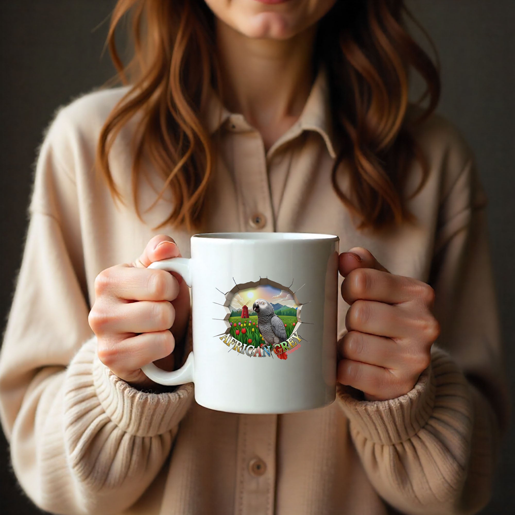 African Grey Congo Meadow Mug