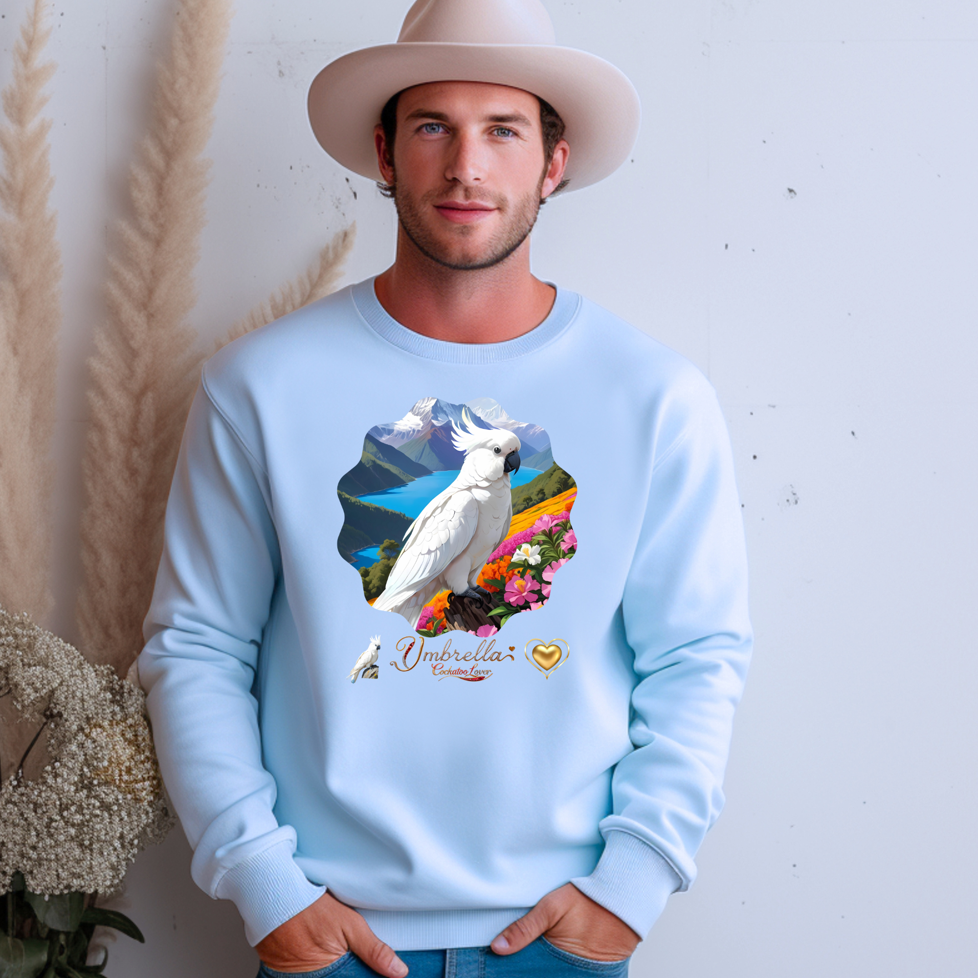 Floral Umbrella Cockatoo Lover Sweatshirt