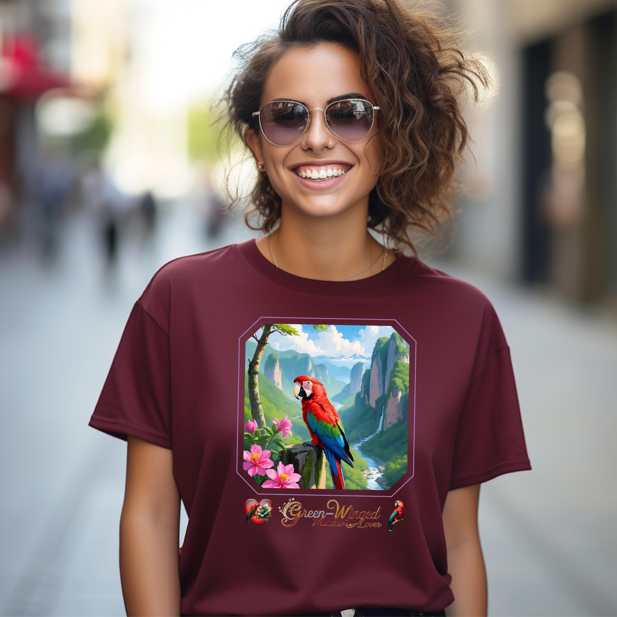 Rainbow Green-Winged Macaw Lover T-Shirt