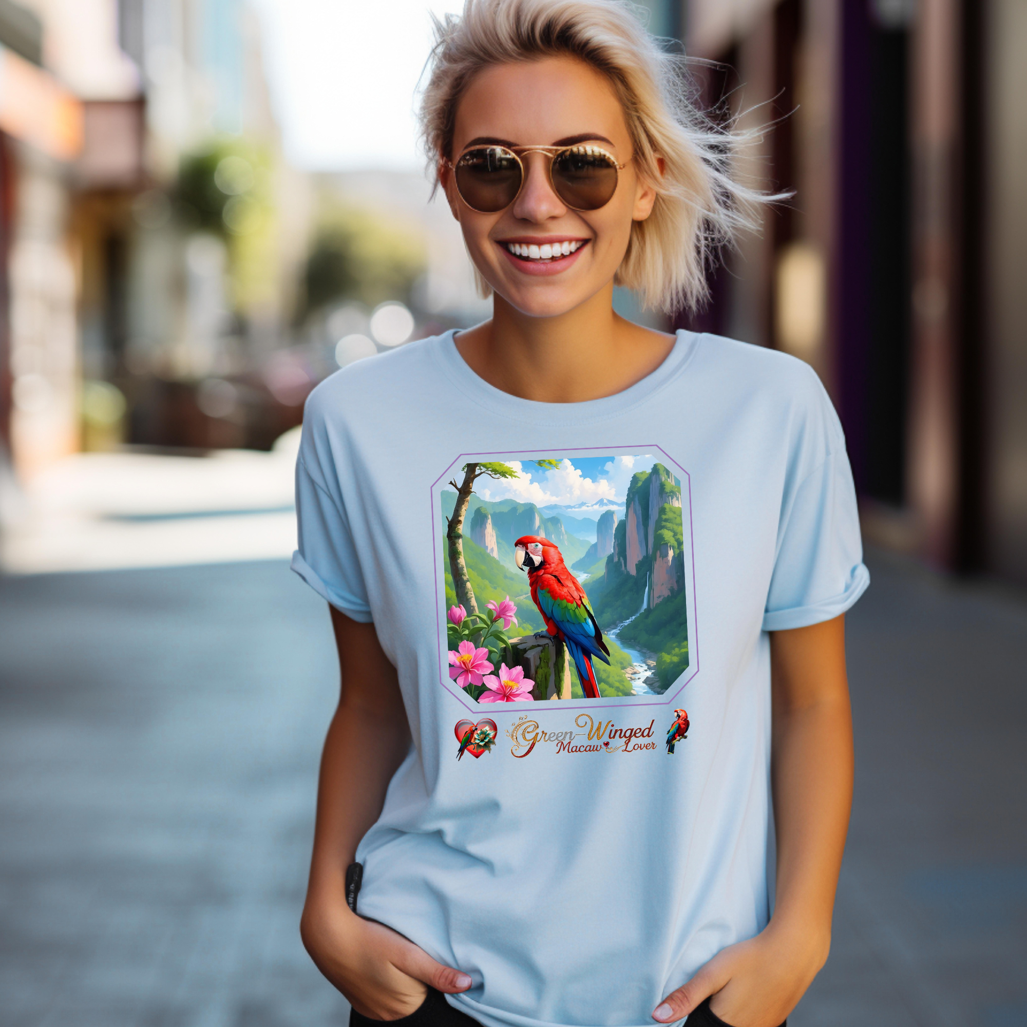 Rainbow Green-Winged Macaw Lover T-Shirt