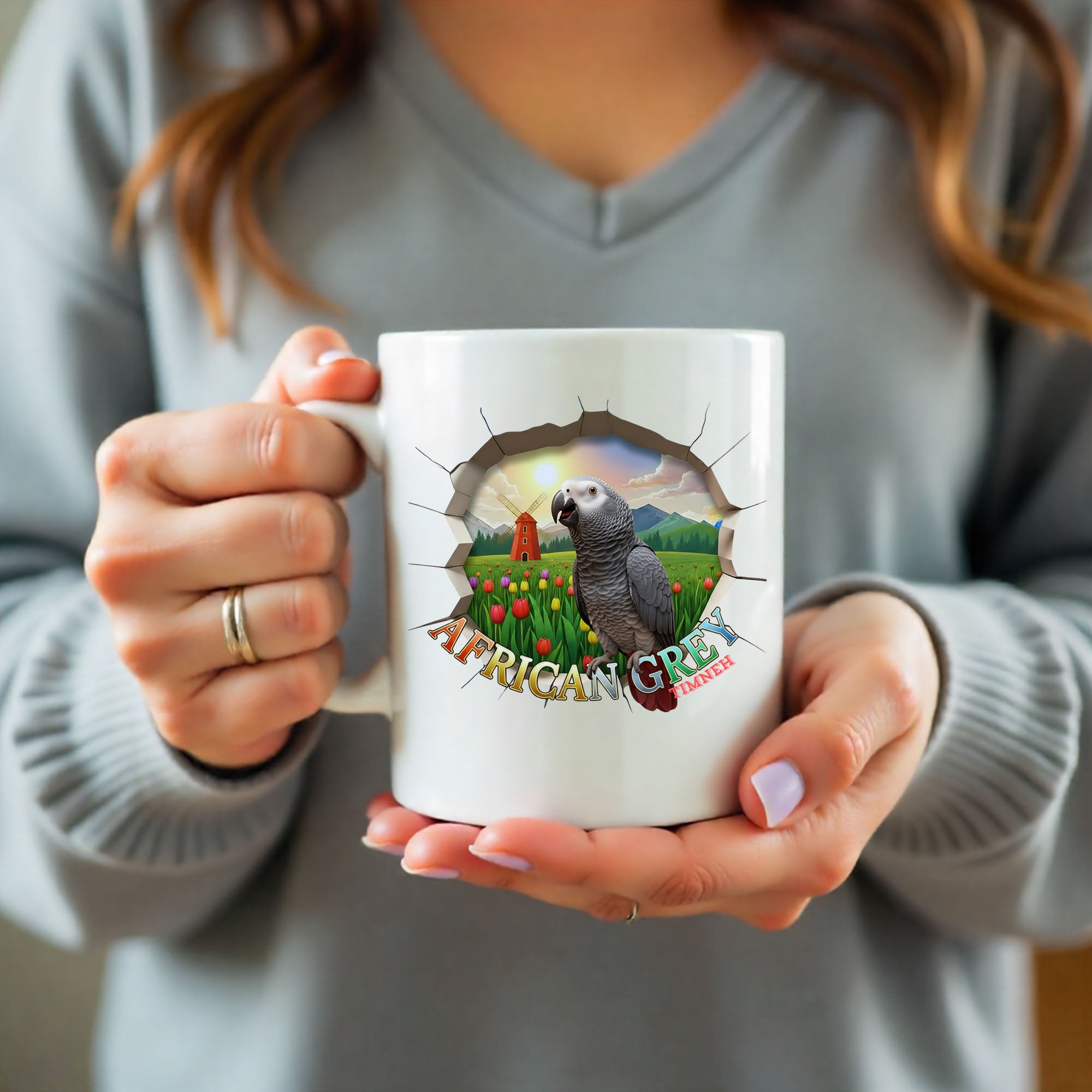 African Grey Timneh Meadow Mug