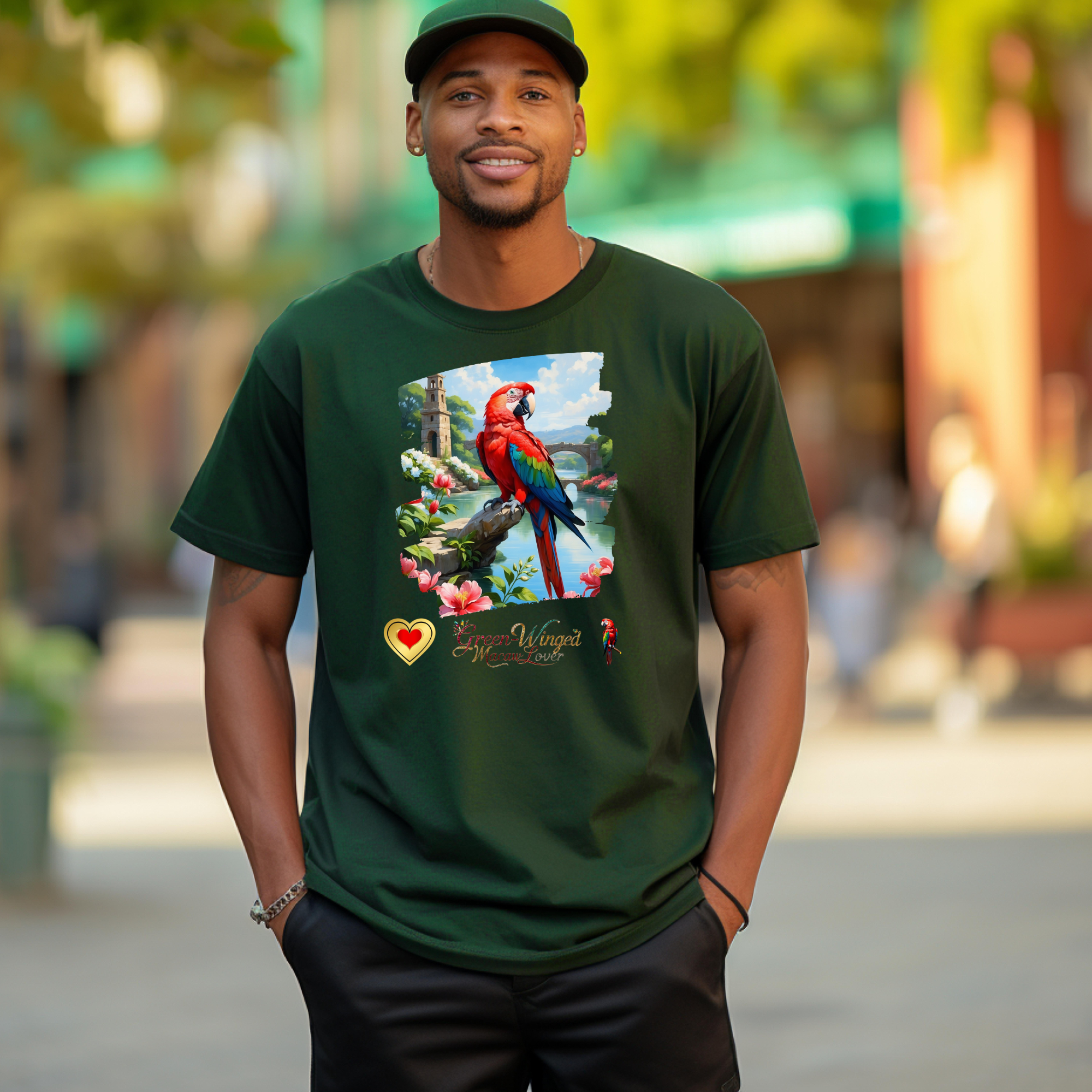 Green-Winged Macaw Lover Lake T‑Shirt