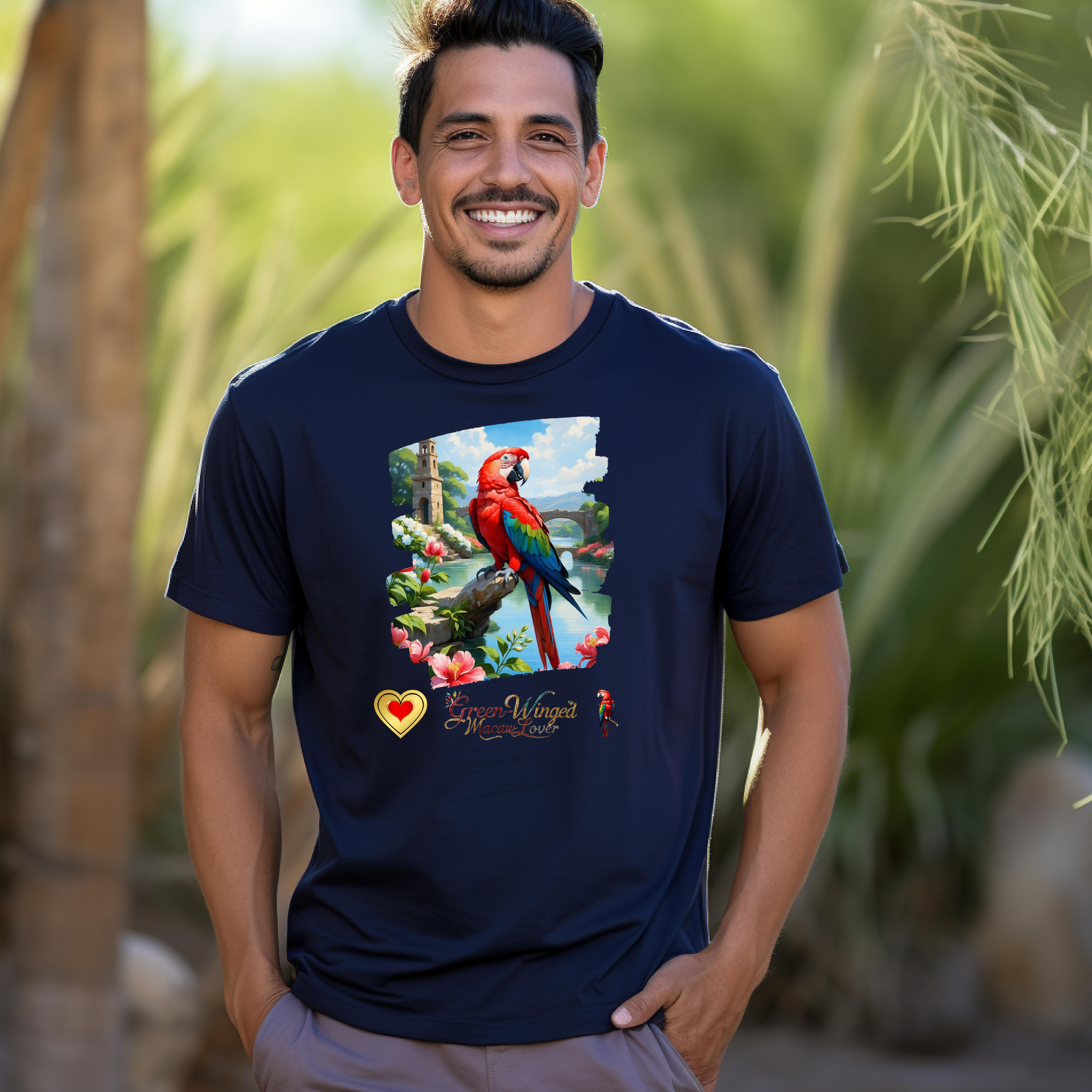 Green-Winged Macaw Lover Lake T‑Shirt