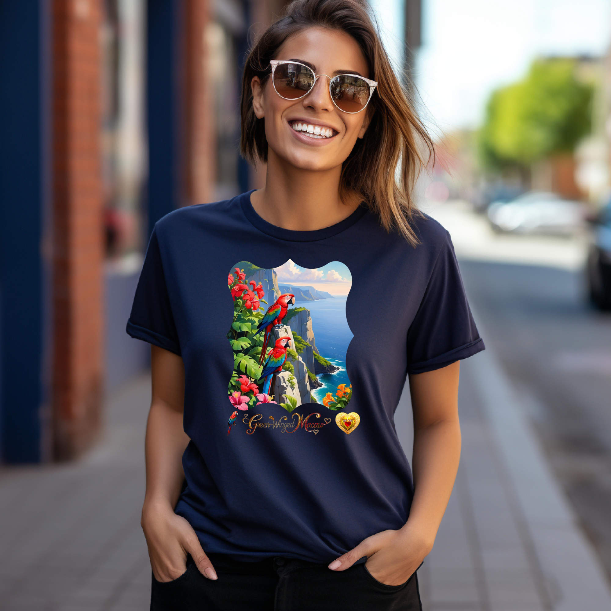 Mountain Lake Green-Winged Macaw T-Shirt