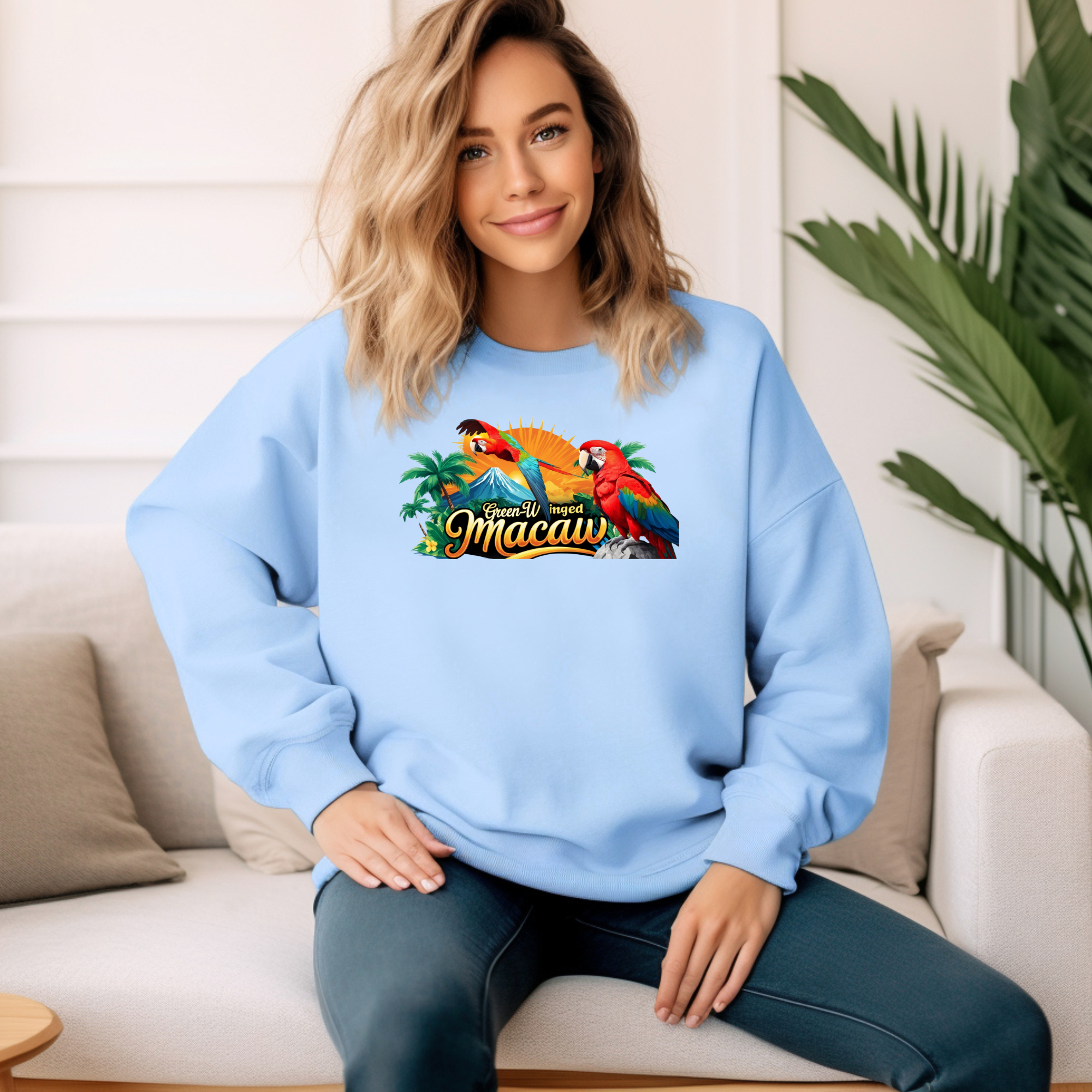 Rainbow Green-Winged Macaw Sweatshirt