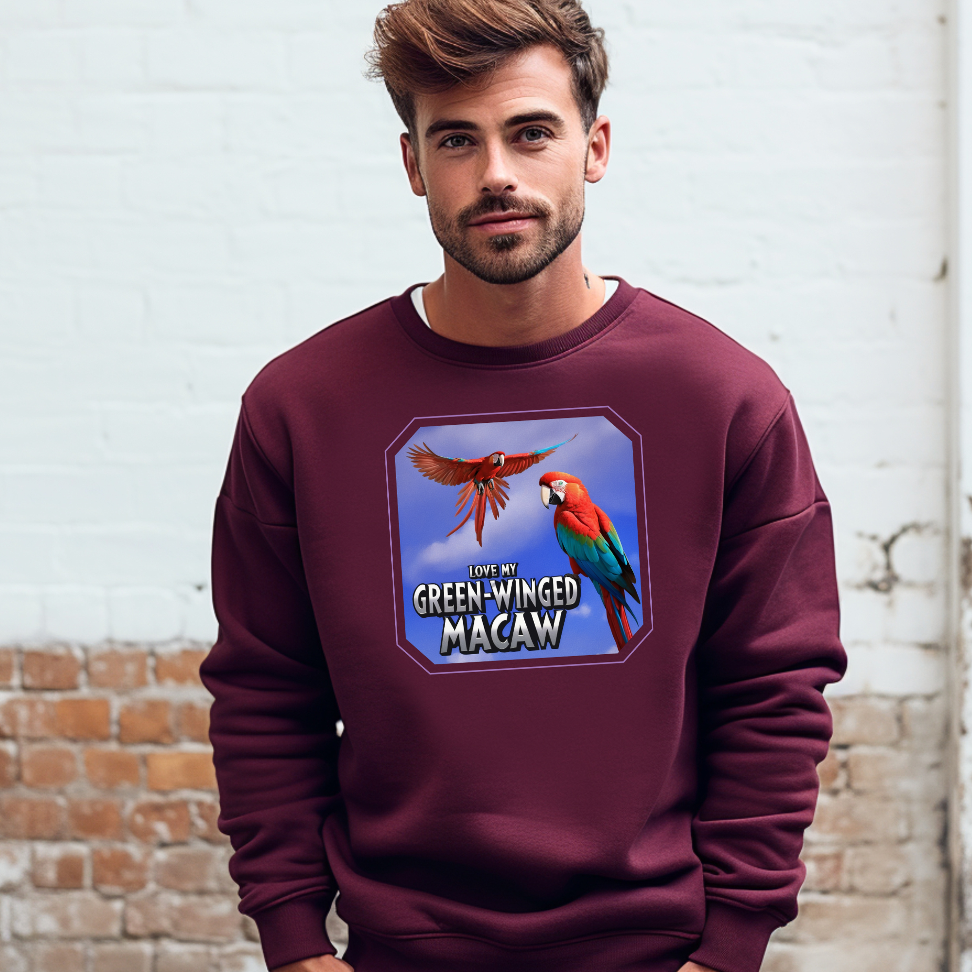 Love Green-Winged Macaw Sweatshirt