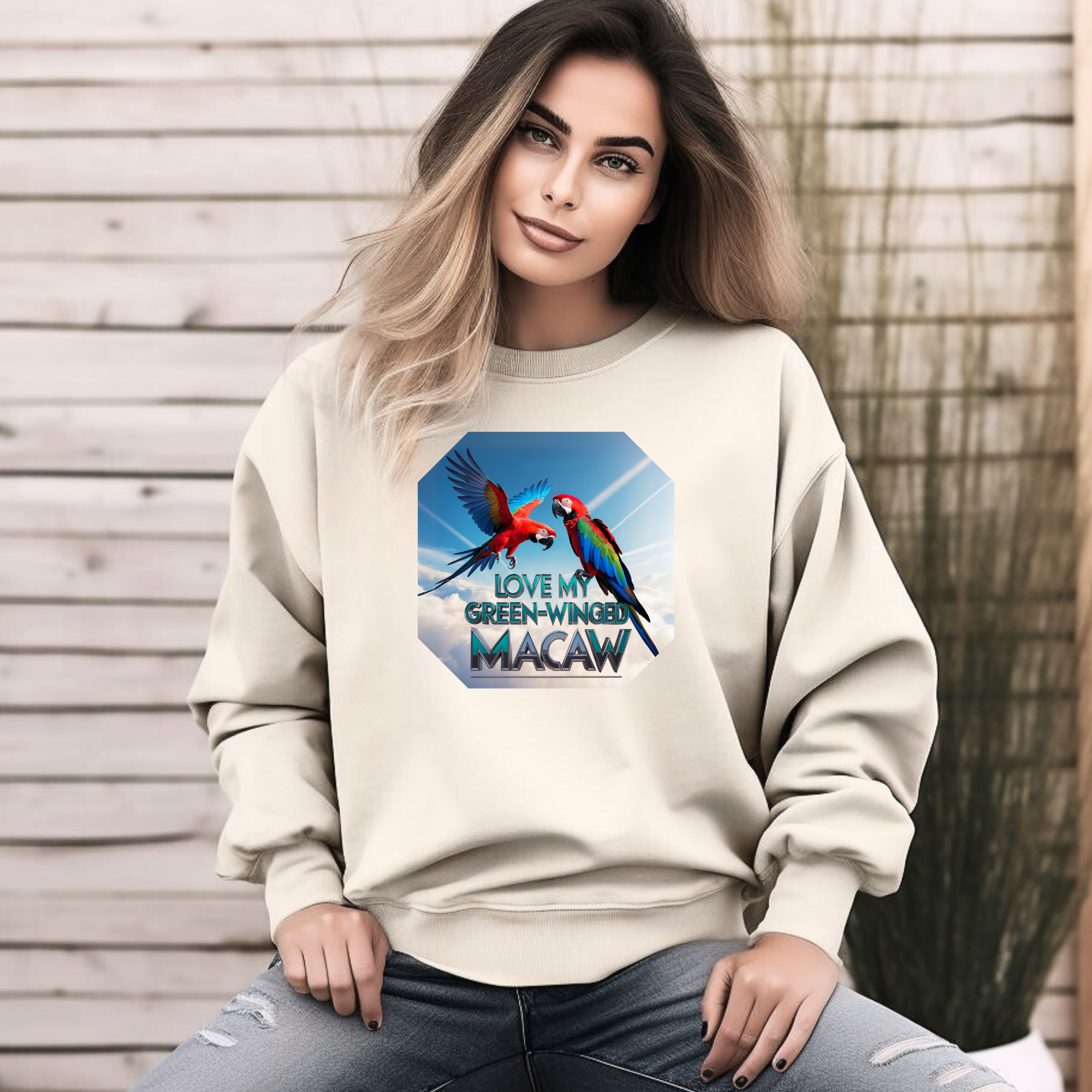 Love My Green-Winged Macaw Sweatshirt