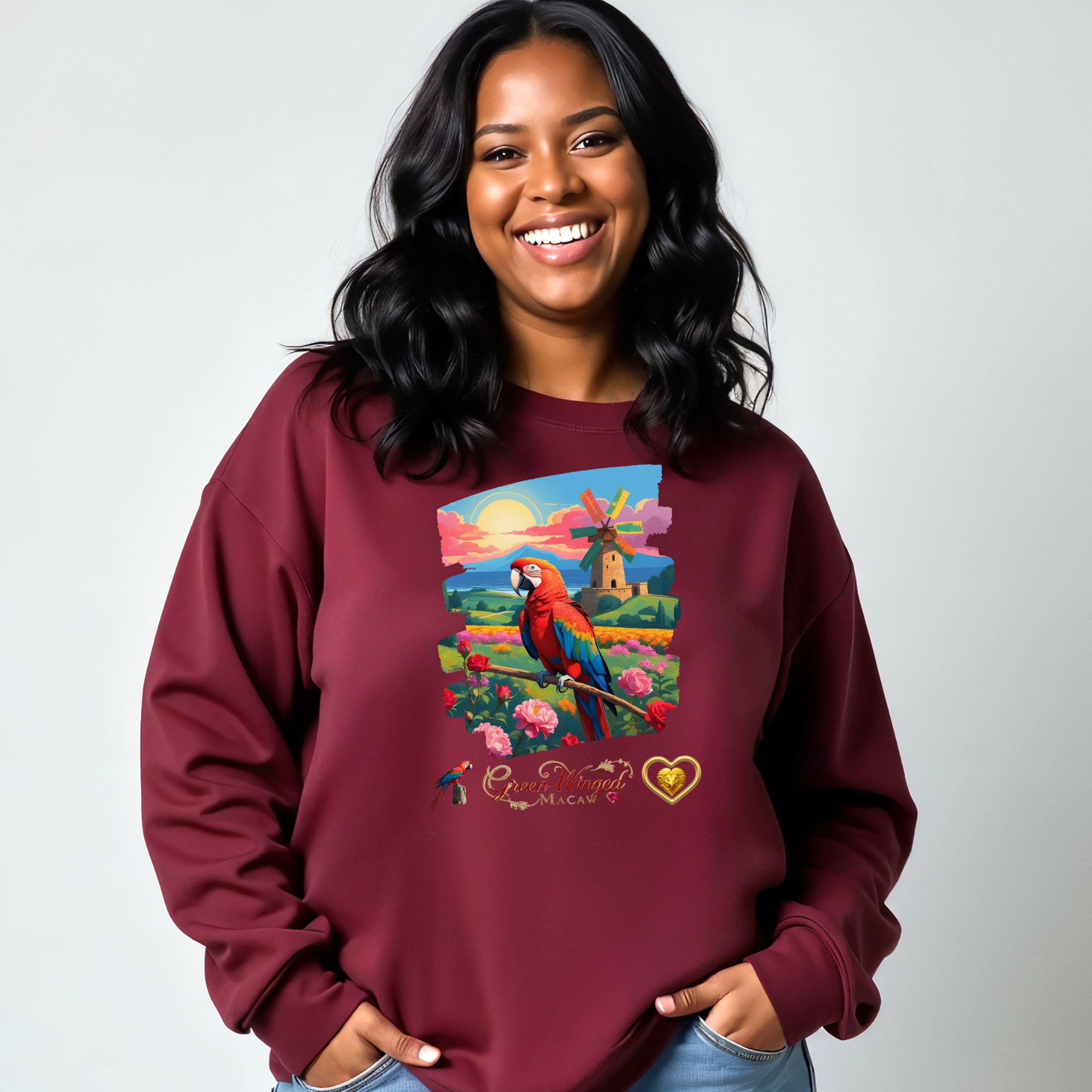 Rainbow Green-Winged Macaw Sweatshirt