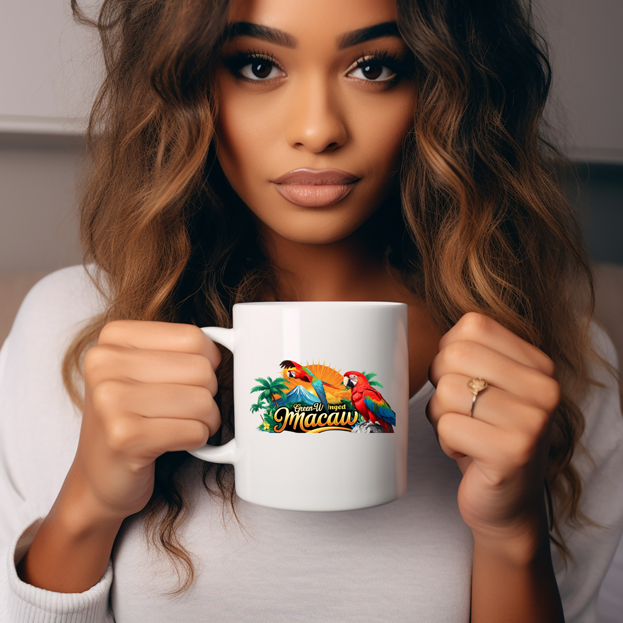 Rainbow Green-Winged Macaw Mug