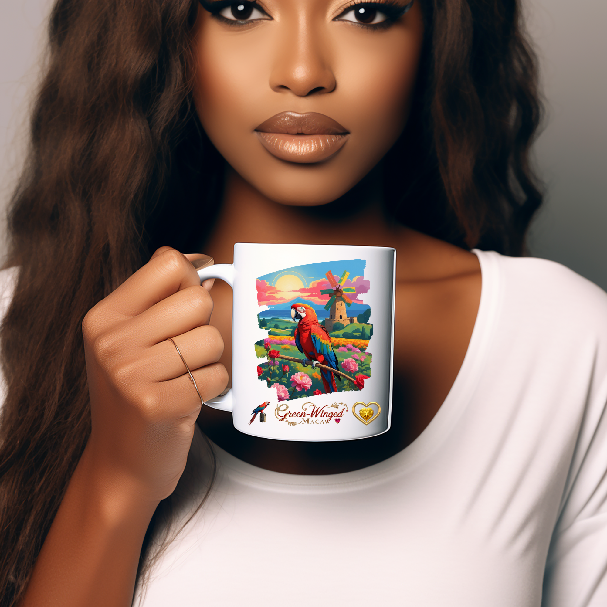 Rainbow Green-Winged Macaw Mug