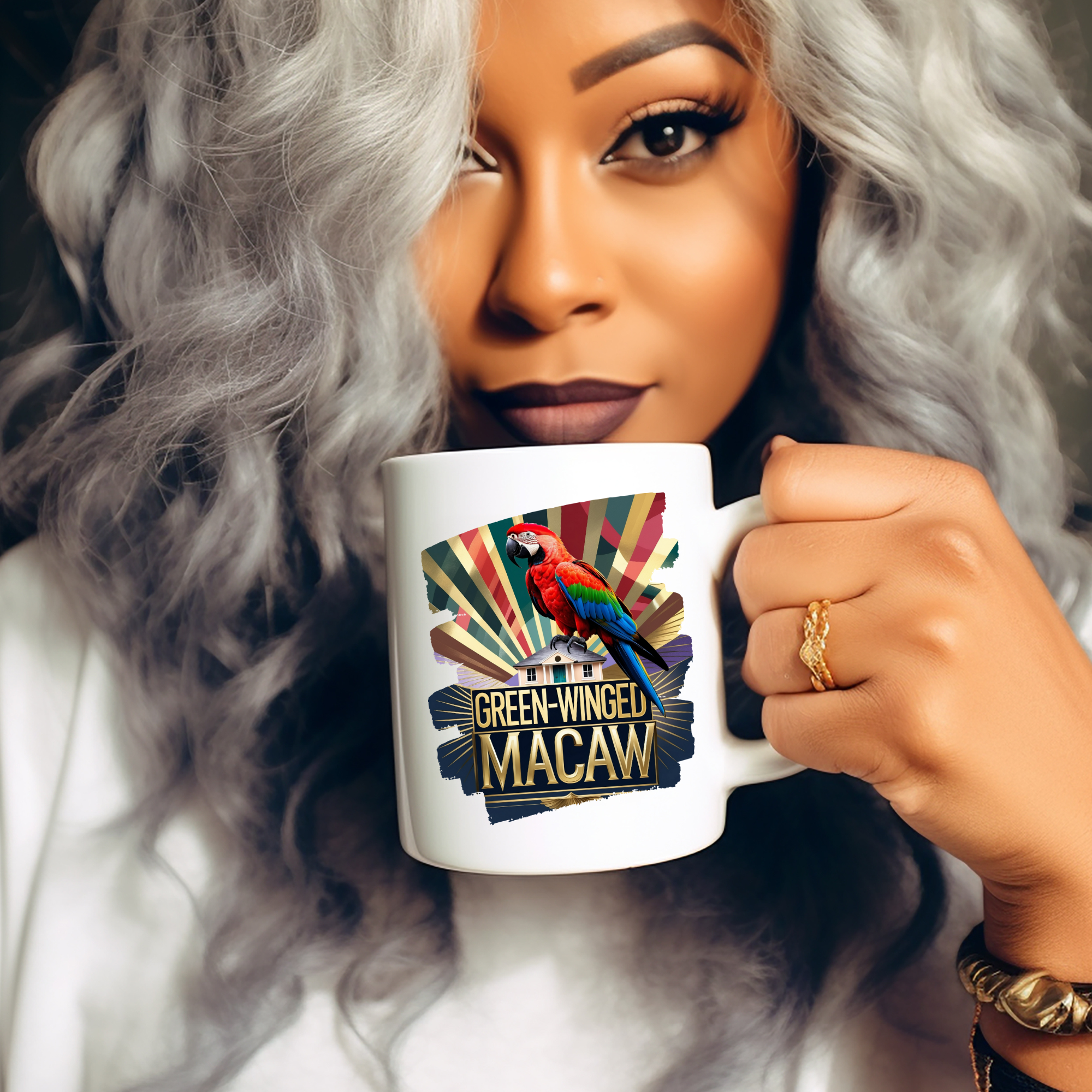 Green-Winged Macaw Sunburst Mug