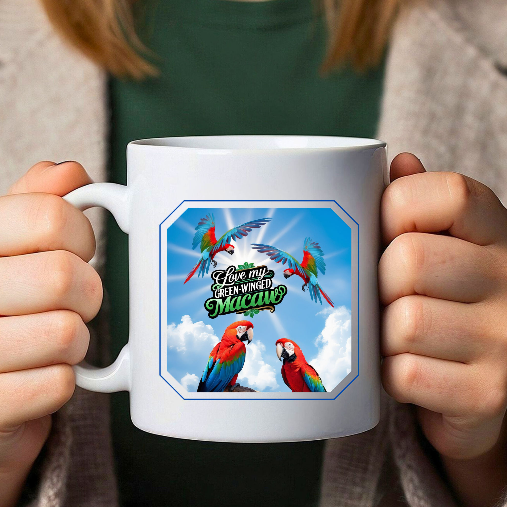 Love My Green Winged Macaw Mug