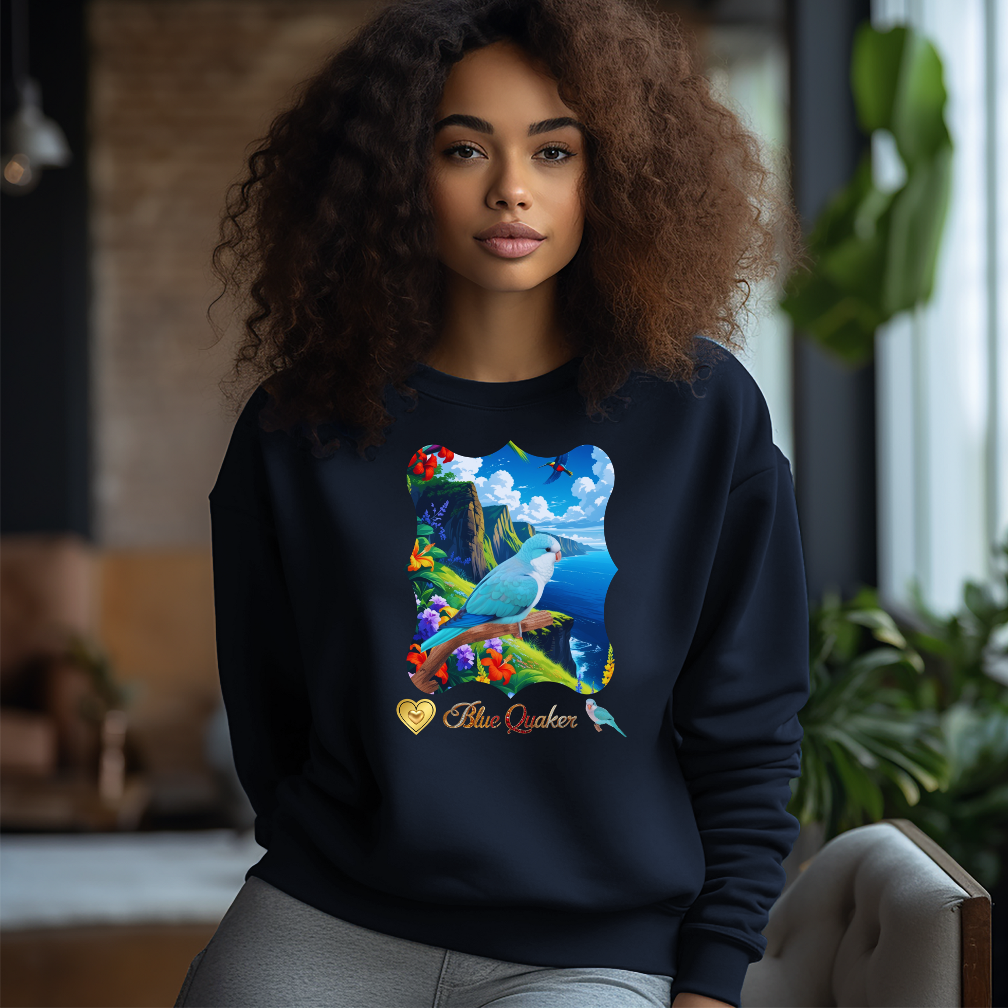 Blue Quaker Coastal Scenic Sweatshirt