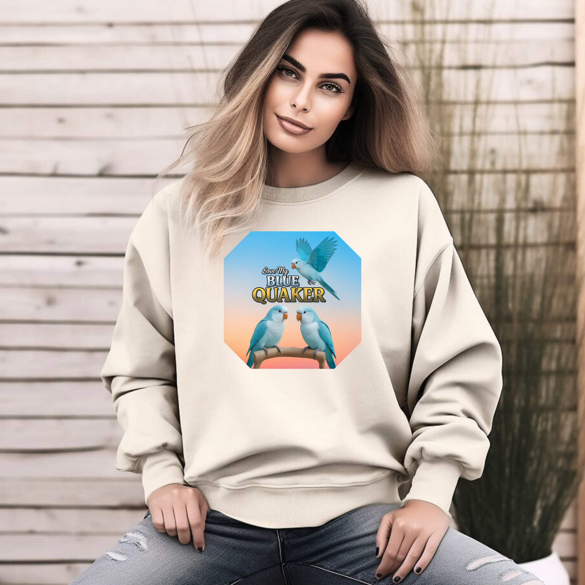 Love My Blue Quaker Sweatshirt