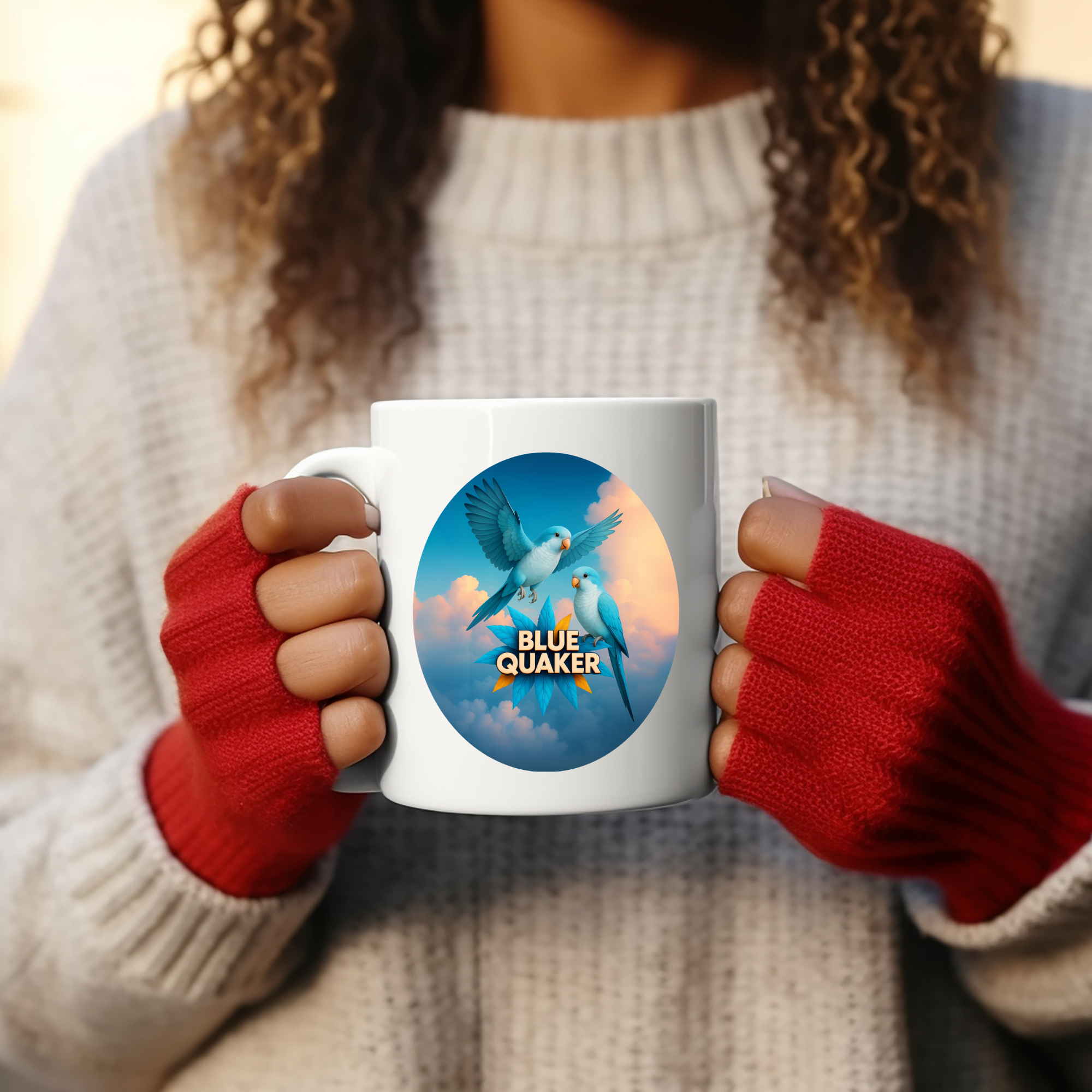 Blue Quaker Parrot Flying Mug