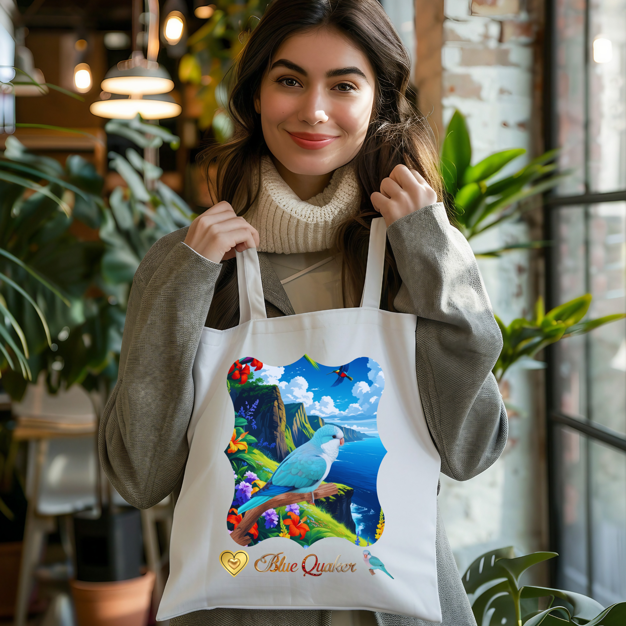 Blue Quaker Tote Bag