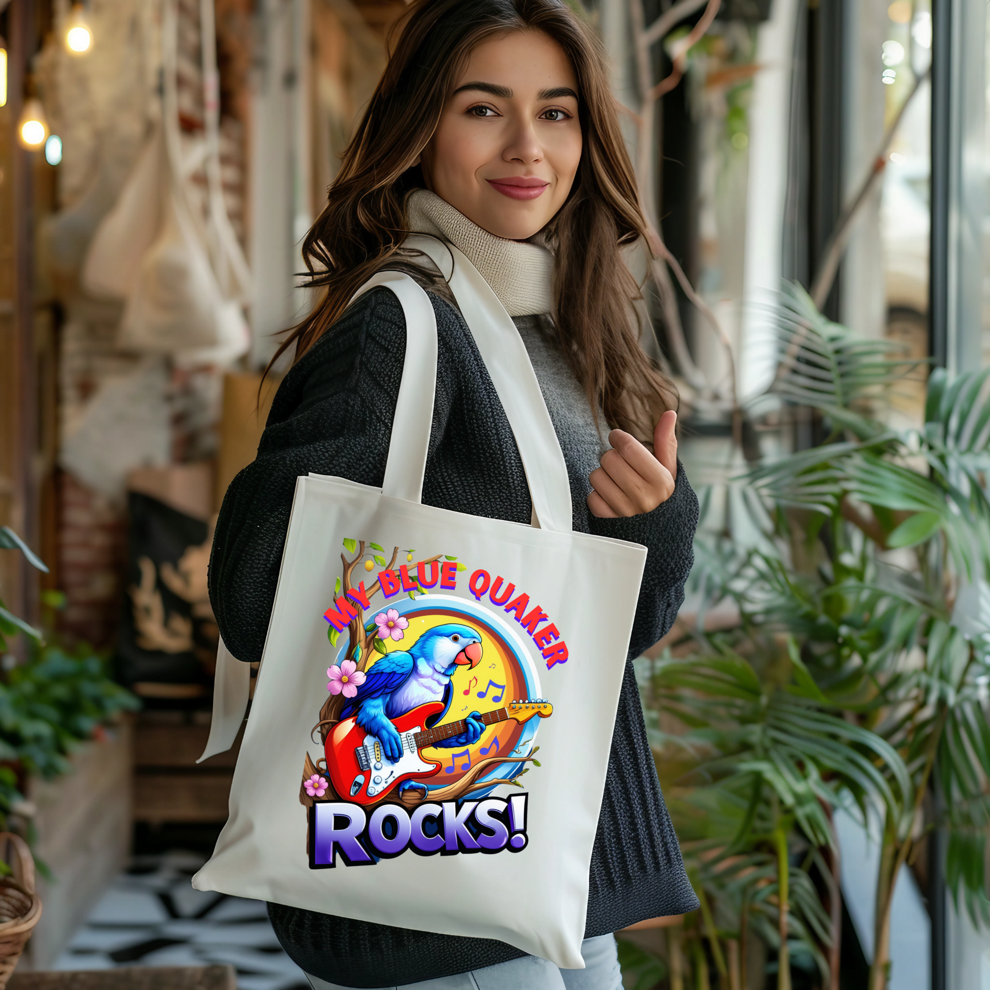 Blue Quaker Tote Bag