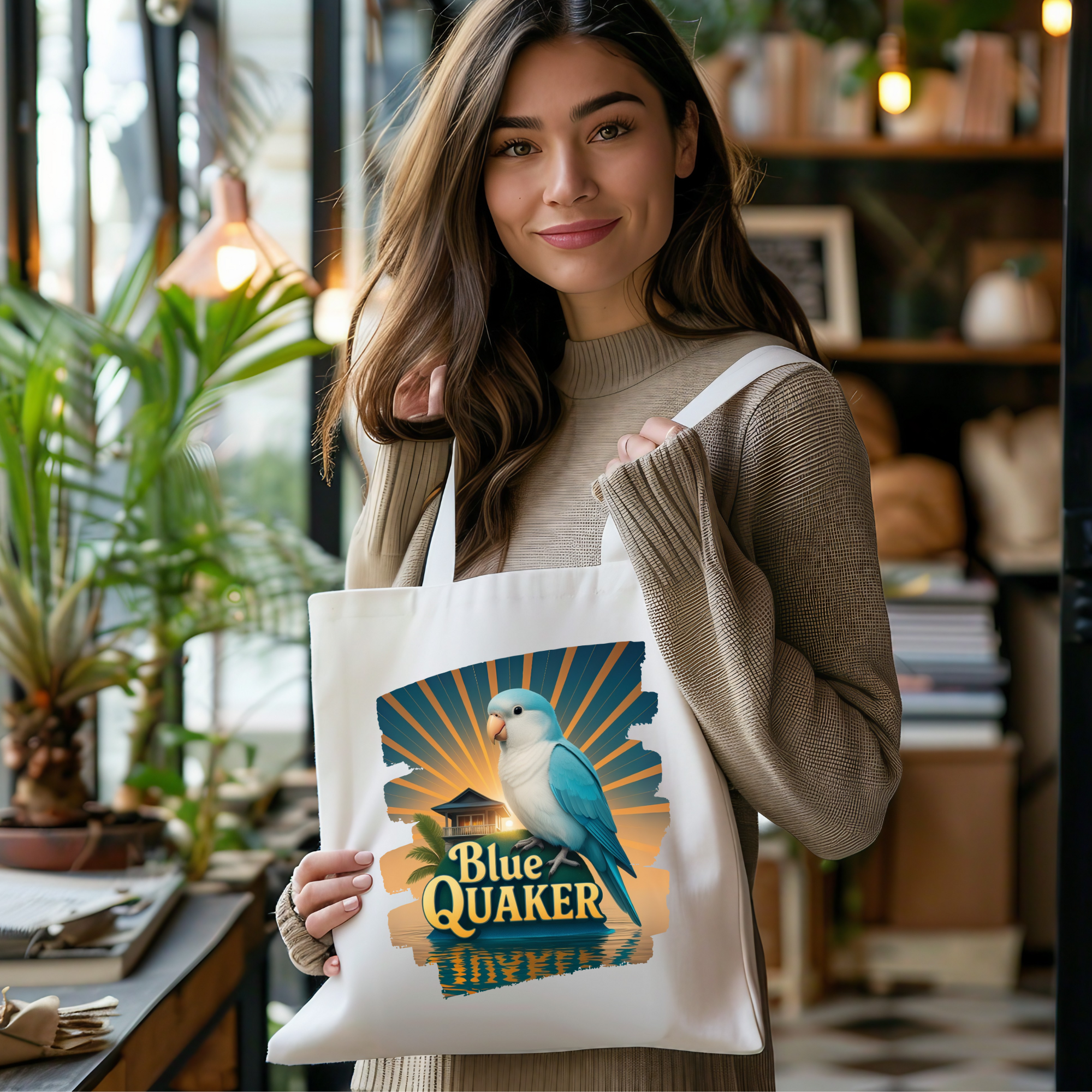 Blue Quaker Tote Bag