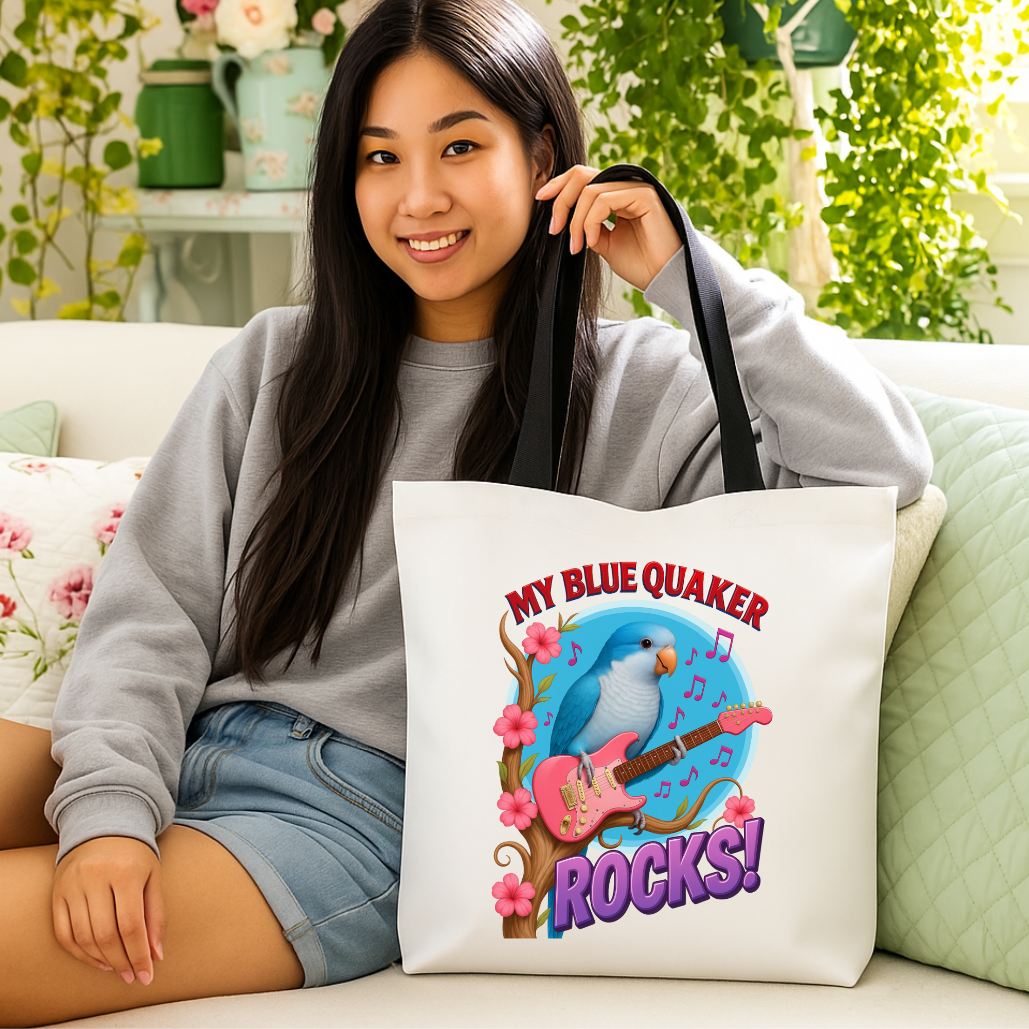 Blue Quaker Tote Bag