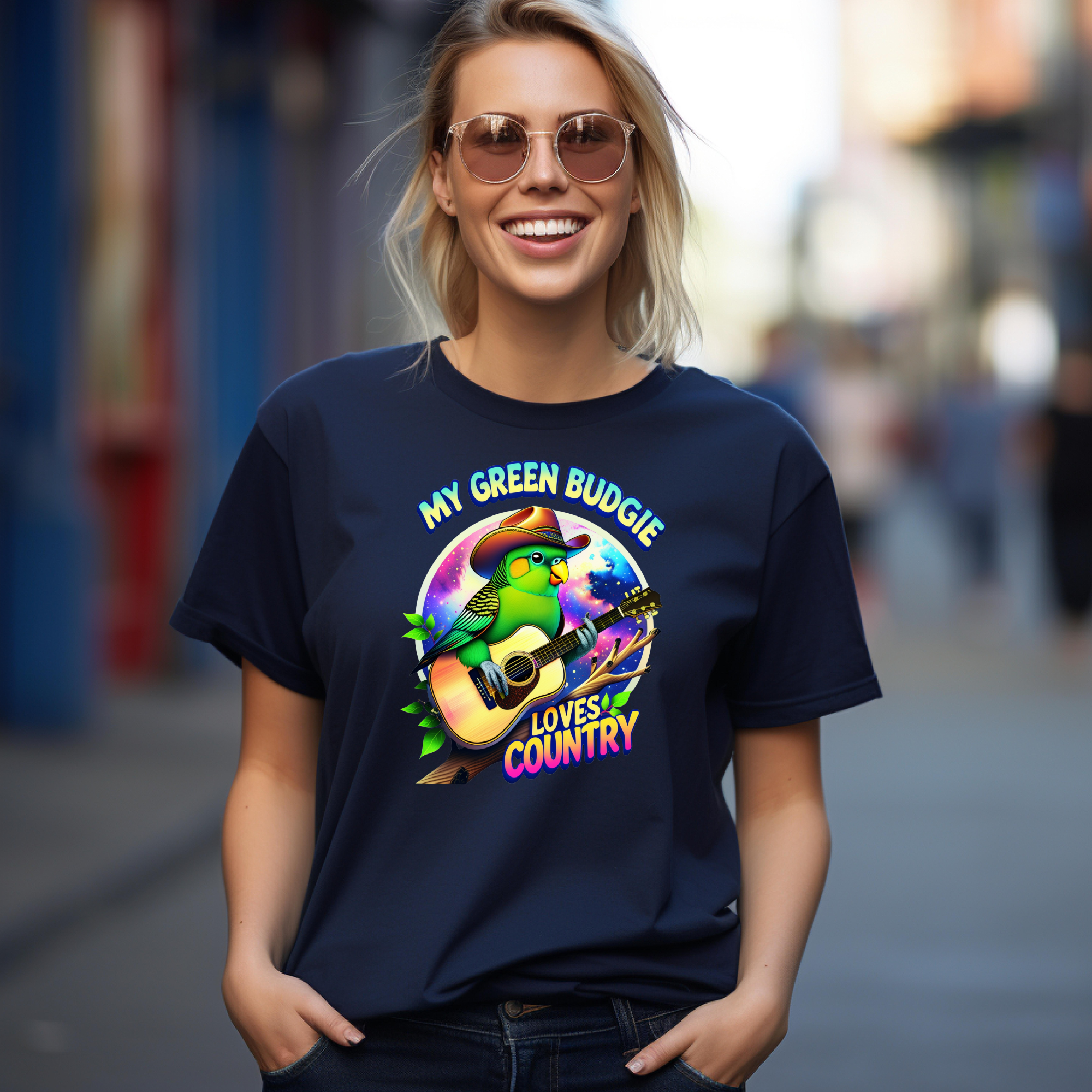 Green Budgie Loves Country T‑Shirt