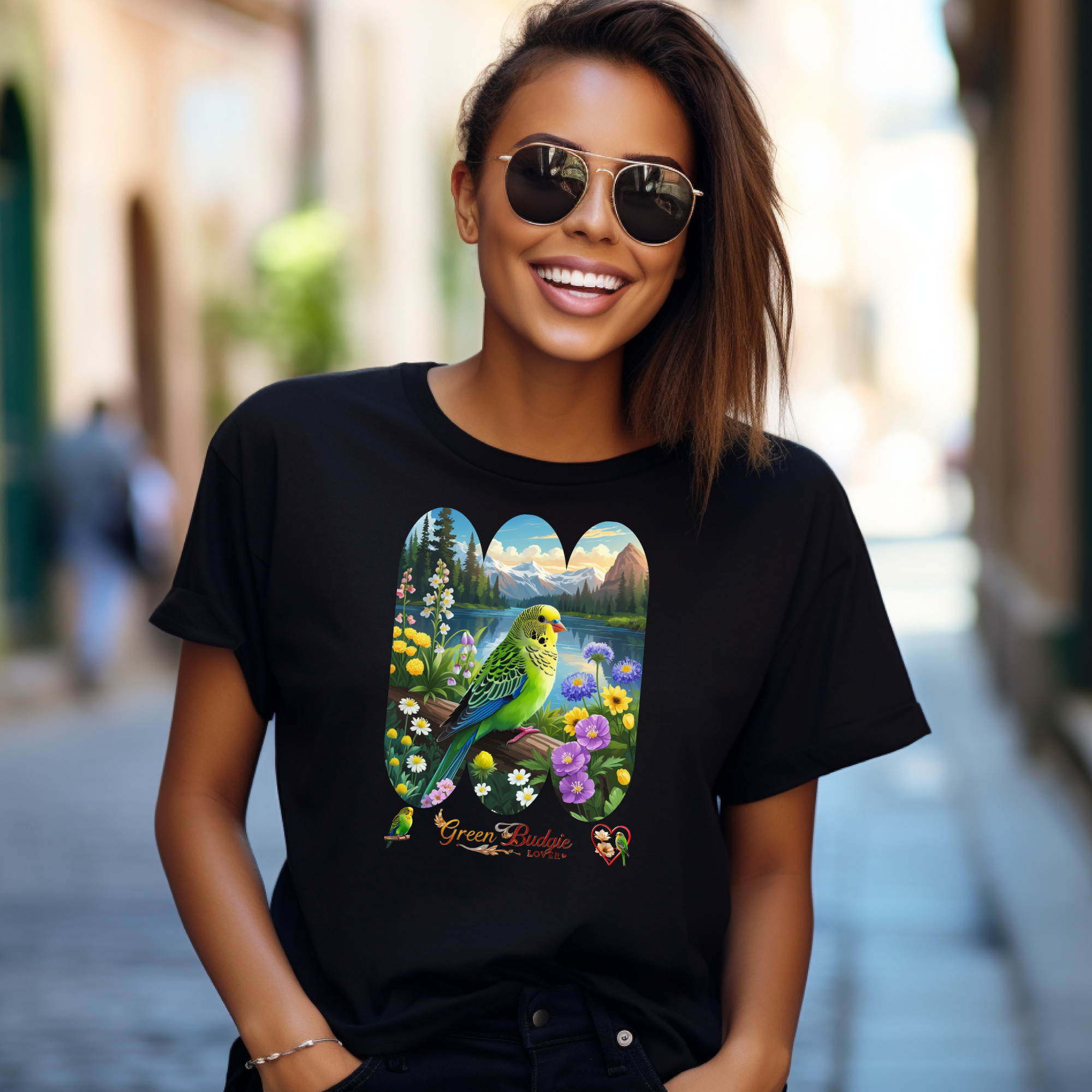 Green Budgie Lover Lake T-Shirt
