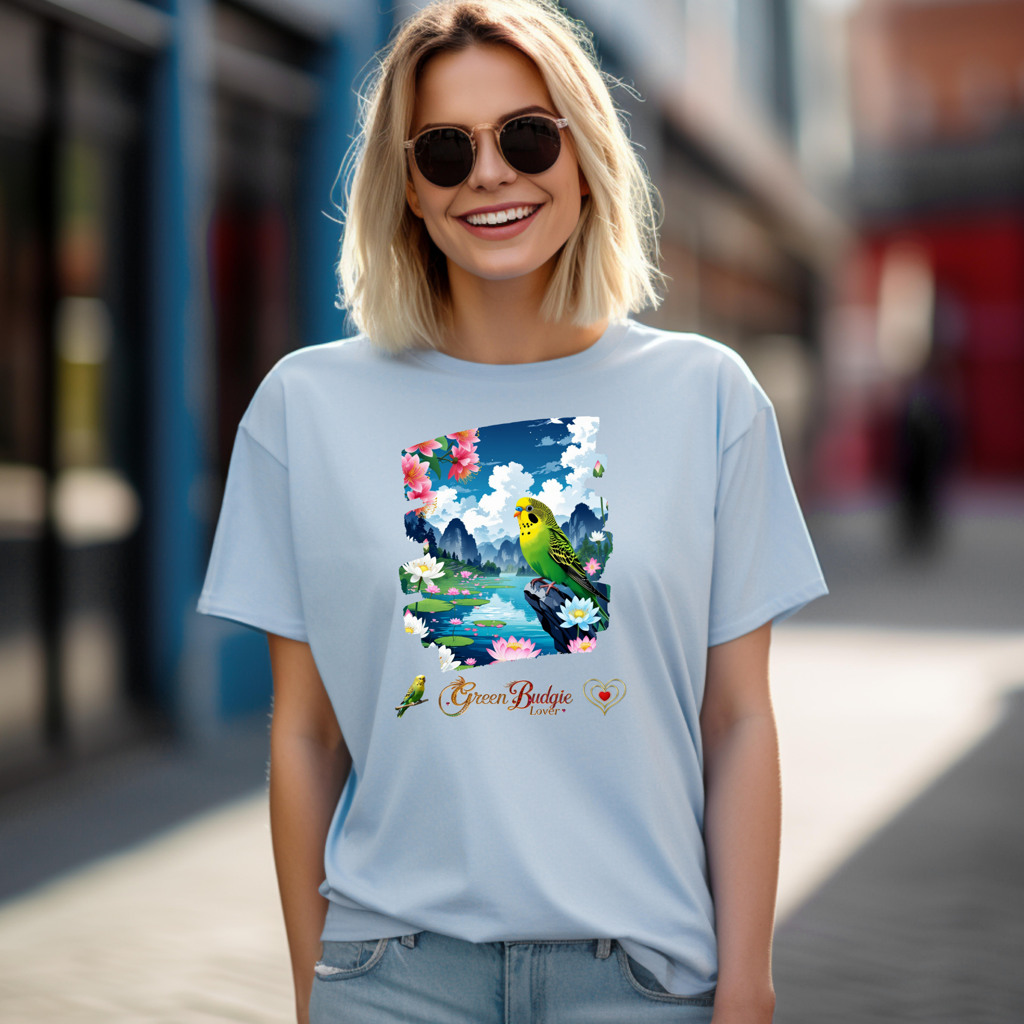 Green Budgie Lover Valley T-Shirt