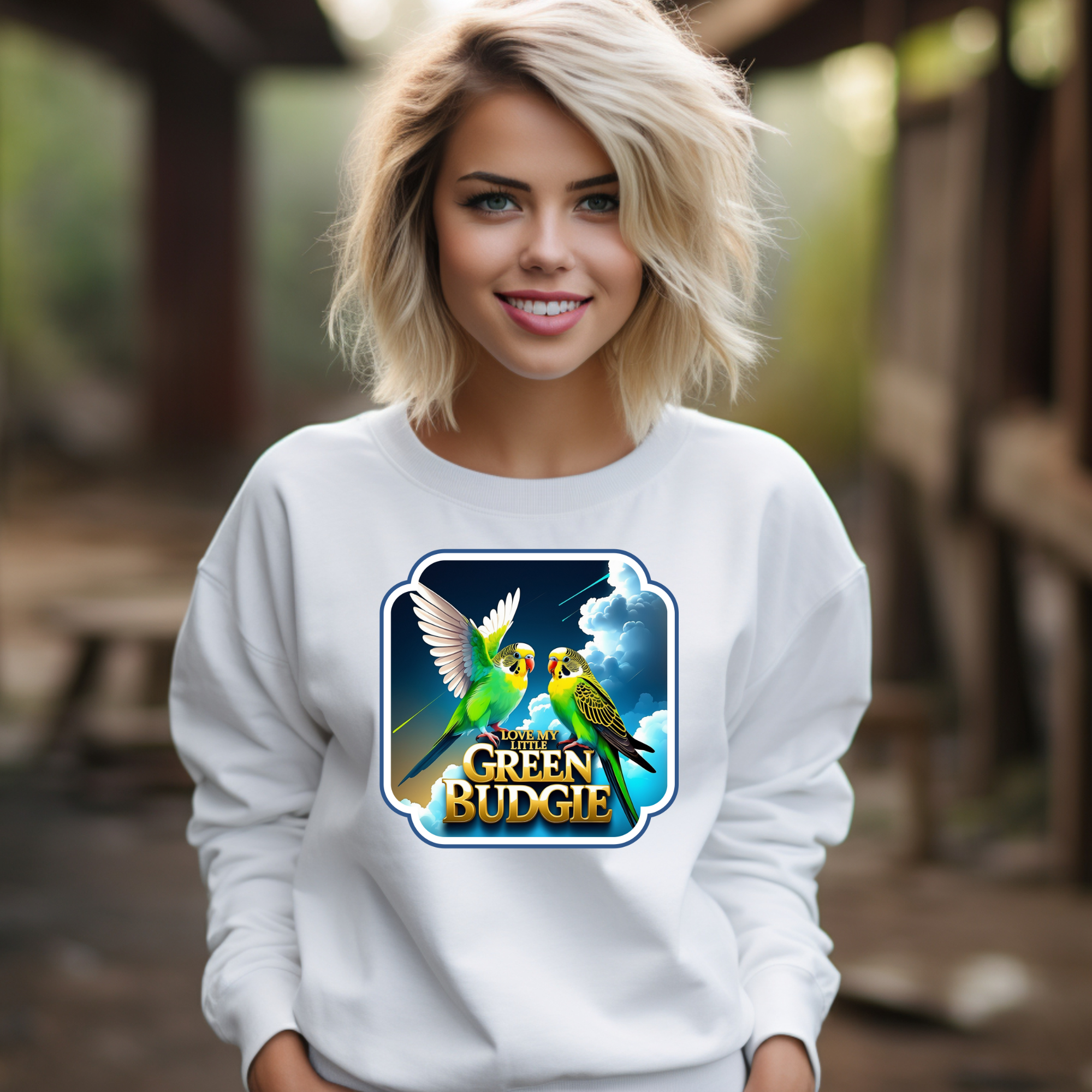 Love My Little Green Budgie Sweatshirt