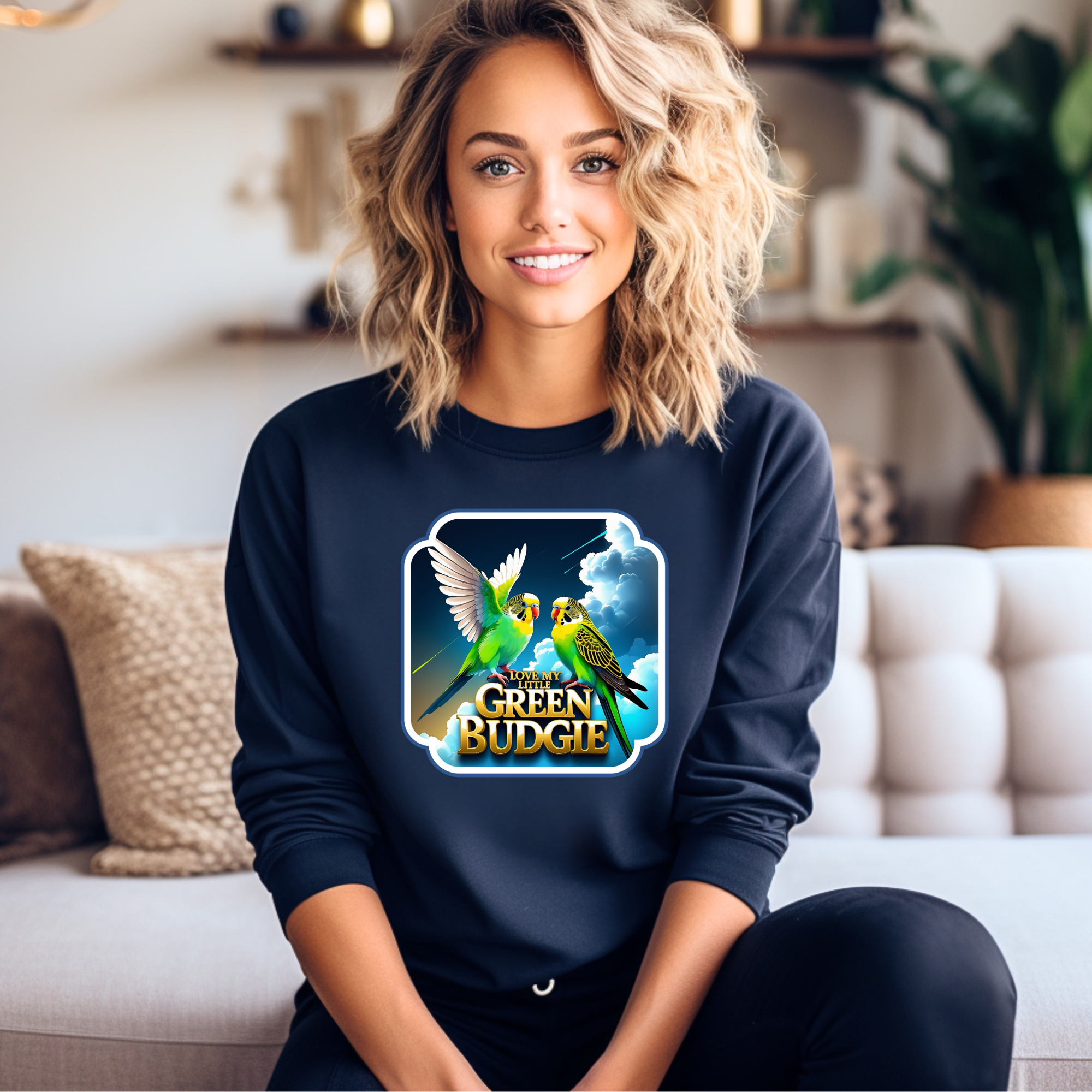 Love My Little Green Budgie Sweatshirt