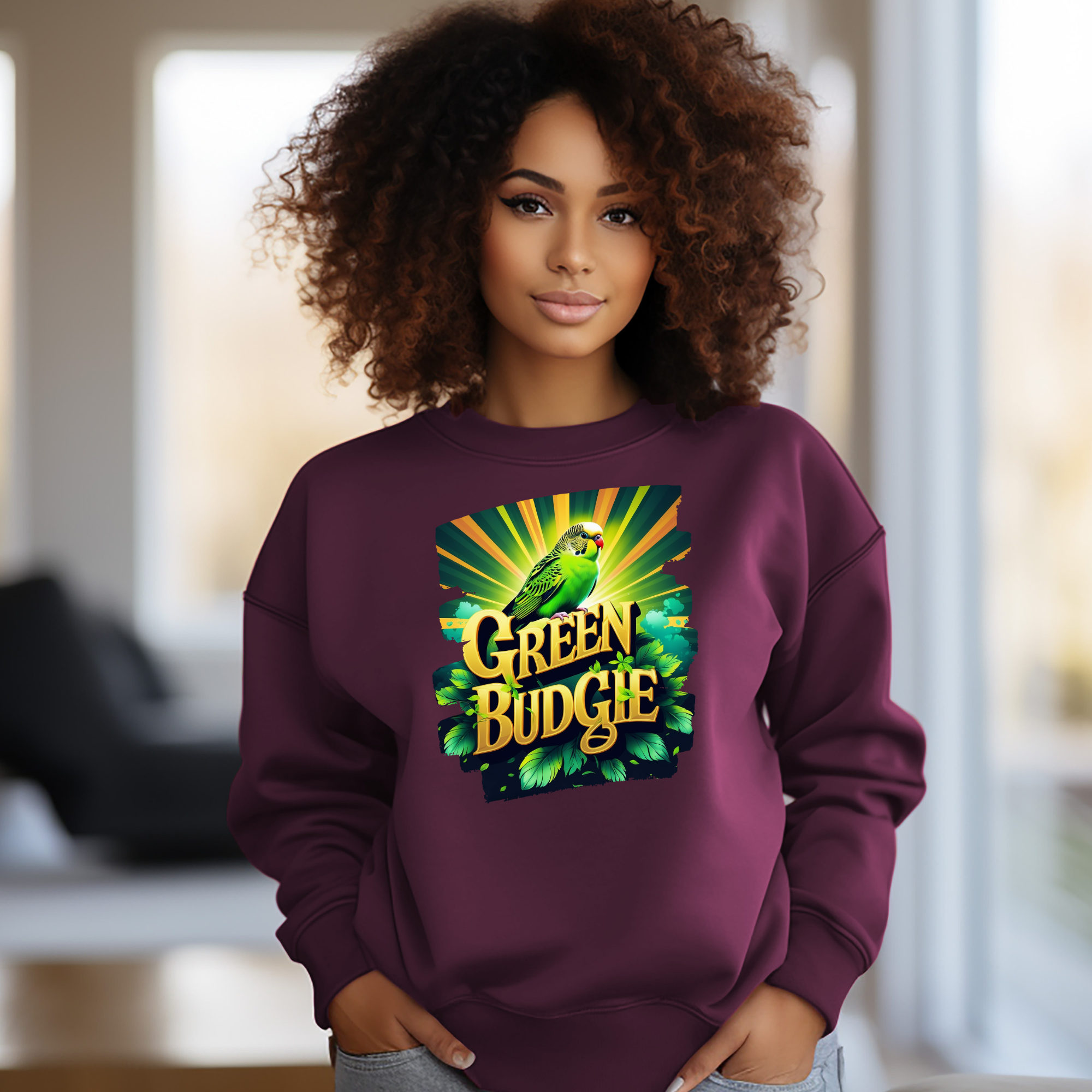 Green Budgie Sunburst Sweatshirt