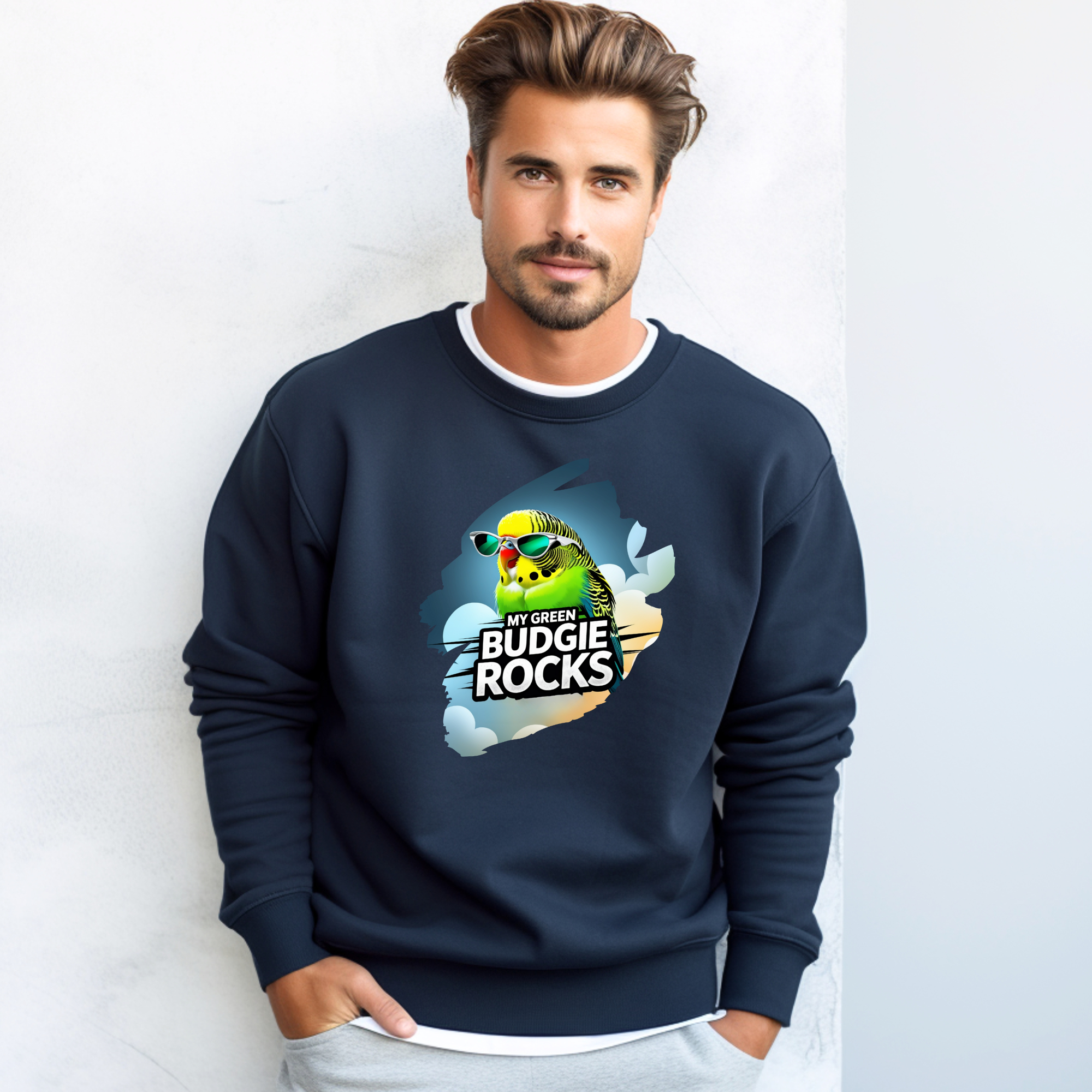 Green Budgie Rocks Sweatshirt