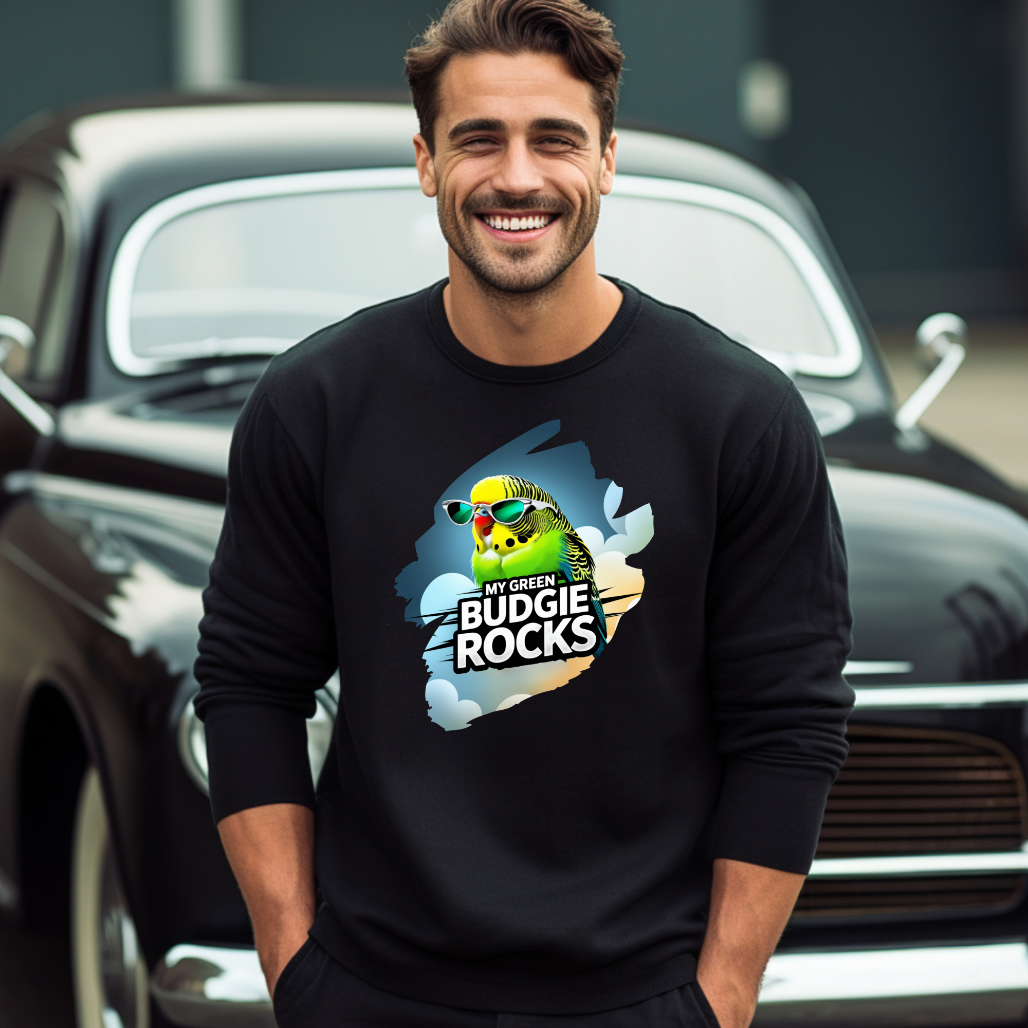 Green Budgie Rocks Sweatshirt