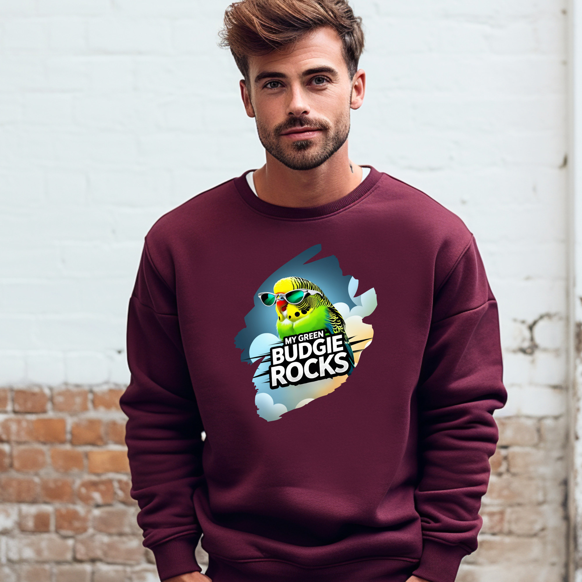 Green Budgie Rocks Sweatshirt