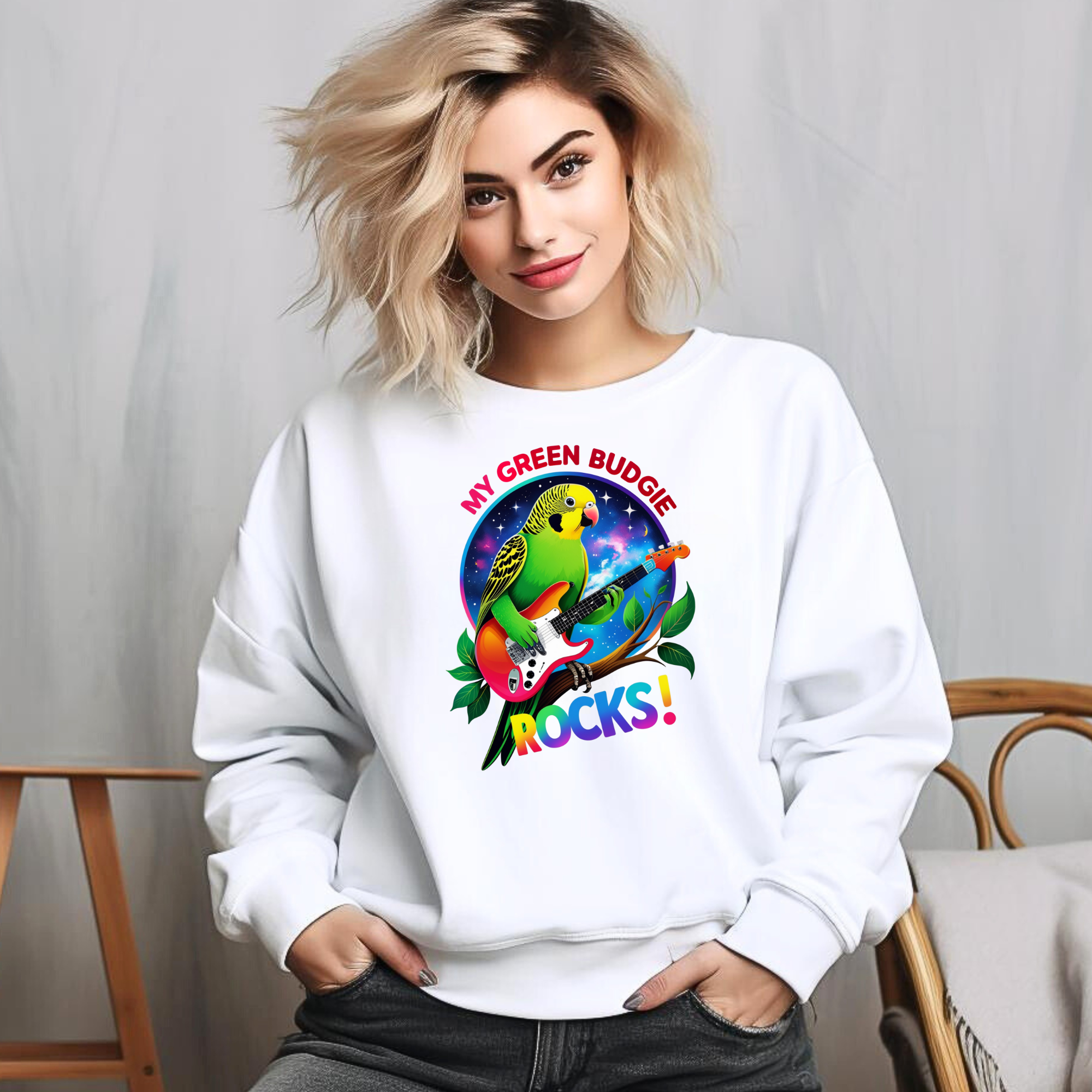 My Green Budgie Rocks Sweatshirt