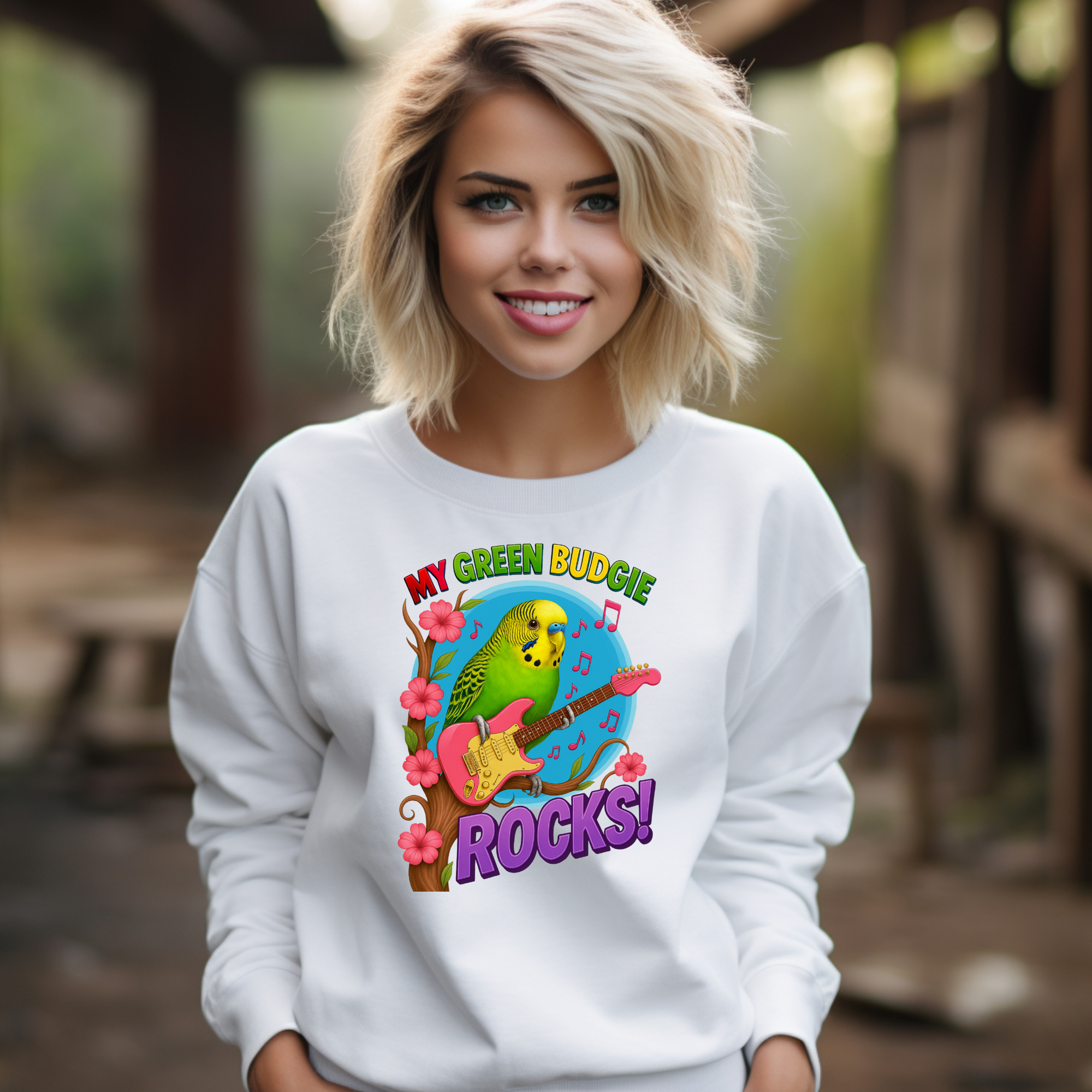 My Green Budgie Rocks Sweatshirt