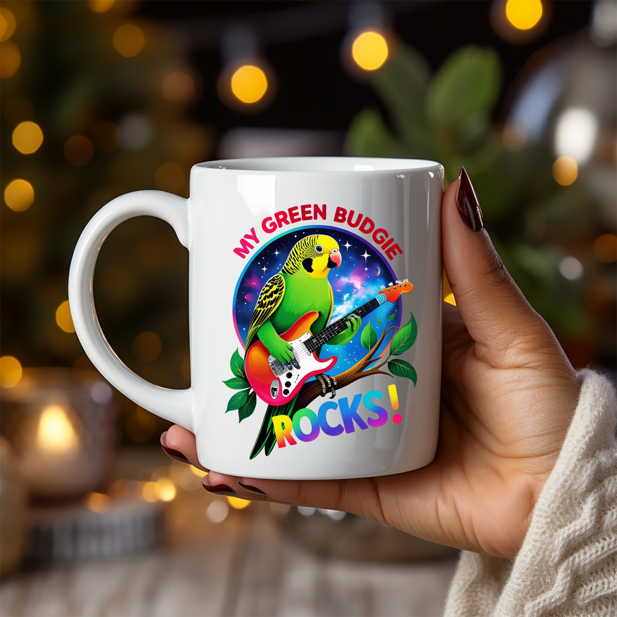 Green Budgie Mug