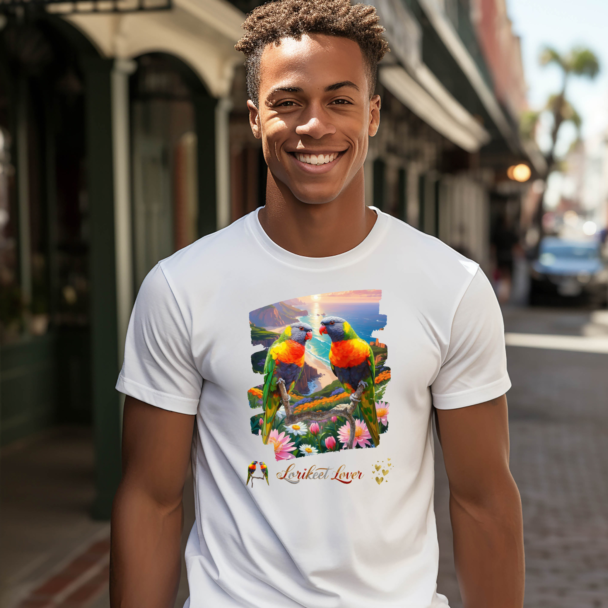 Lorikeet Lover Floral T-Shirt