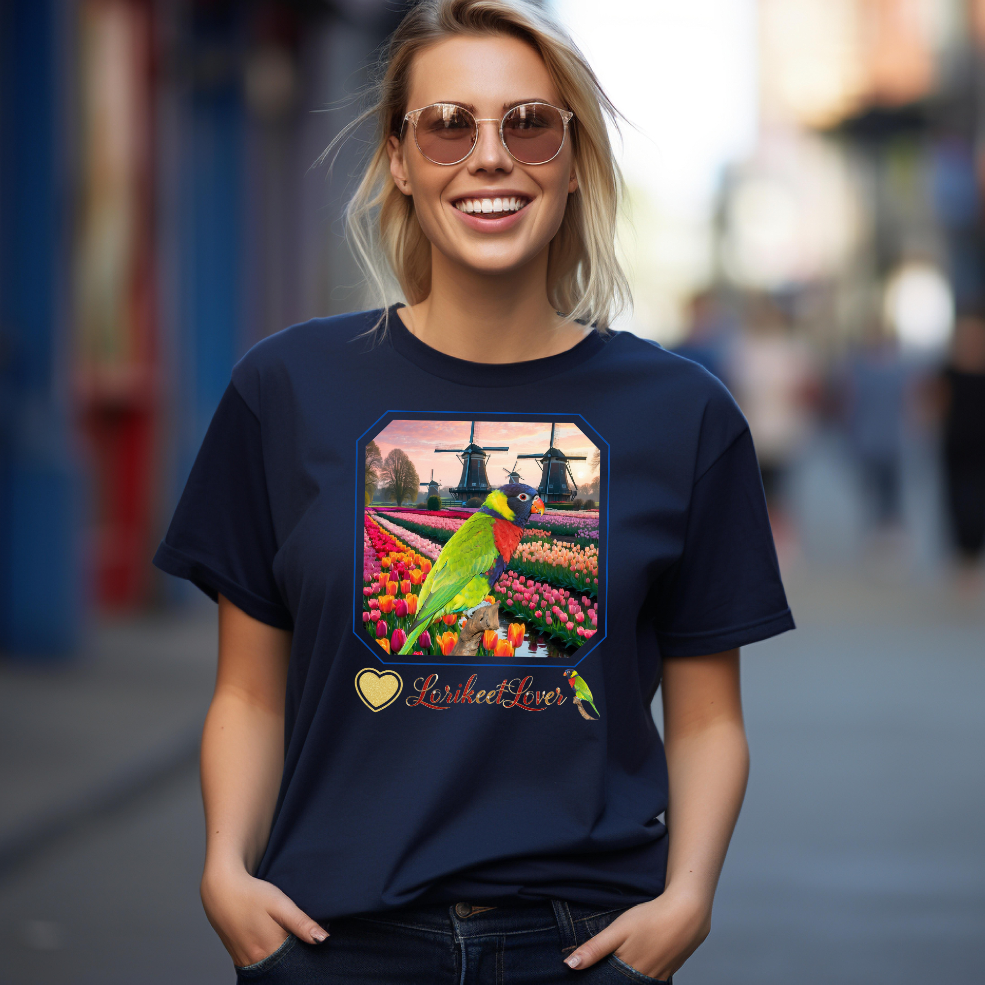 Lorikeet Lover Tulip Field T-Shirt