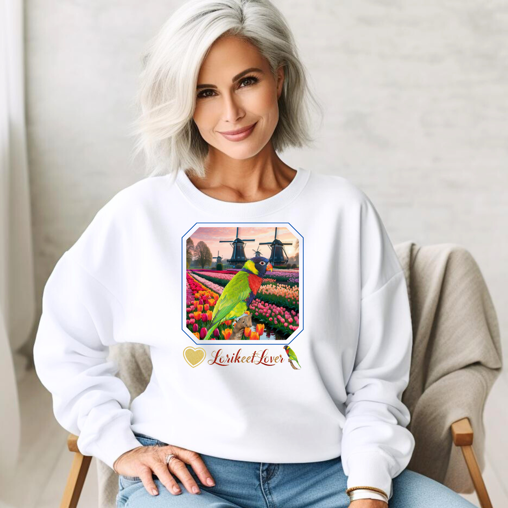 Lorikeet Lover Tulip Field Sweatshirt
