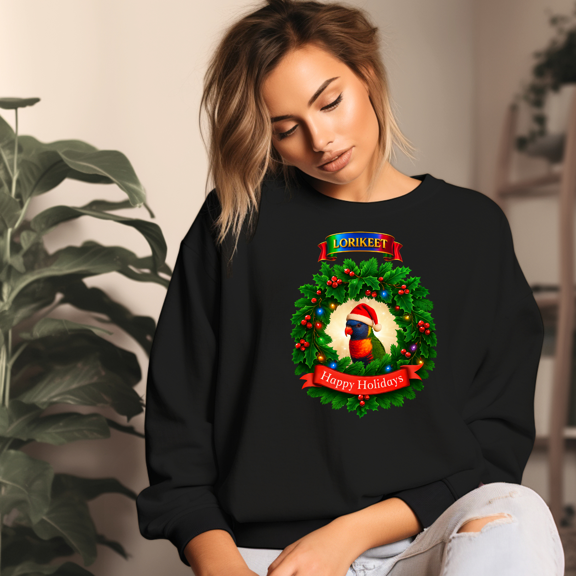 Happy Holidays Lorikeet Sweatshirt