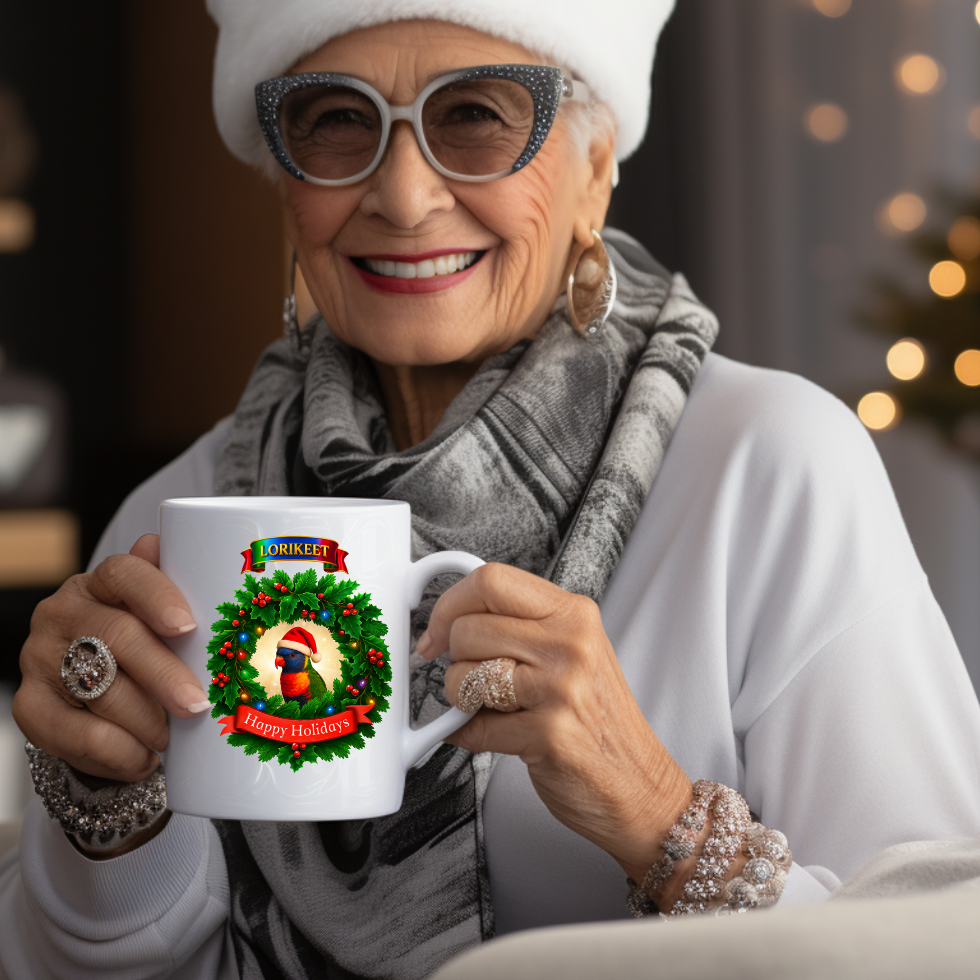 Lorikeet Happy Holidays Mug